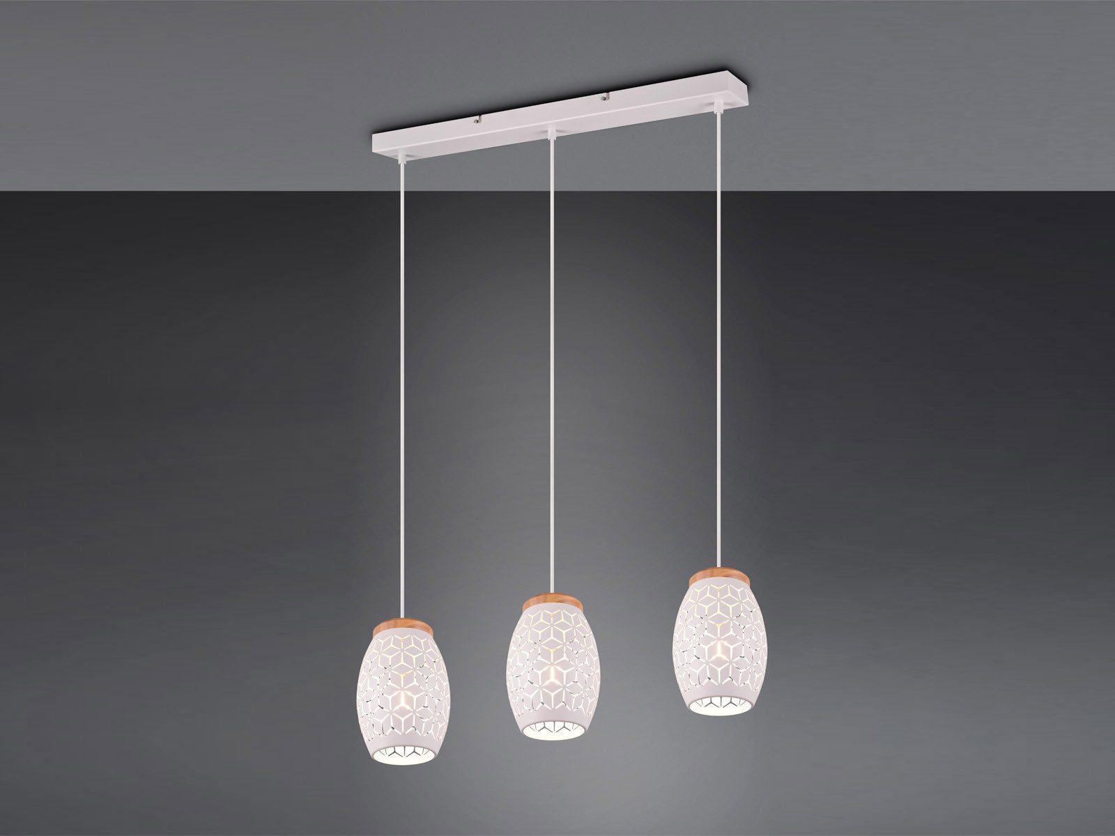Reality Leuchten LED Pendelleuchte, Dimmfunktion, LED wechselbar, über Lichtschalter in 3 Stufen dimmbar, warmweiß, ausgefallene dreiflammig hängend für über Kücheninsel Esstisch B: 71cm