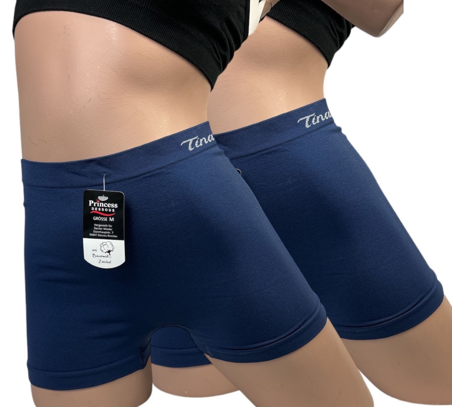 Dekker Panty Damen Boxershort Panty Hipster Seamless/Nahtlos Gr. M bis XXL (Packung, 2 Stück) mit Logo auf dem Taillenbund