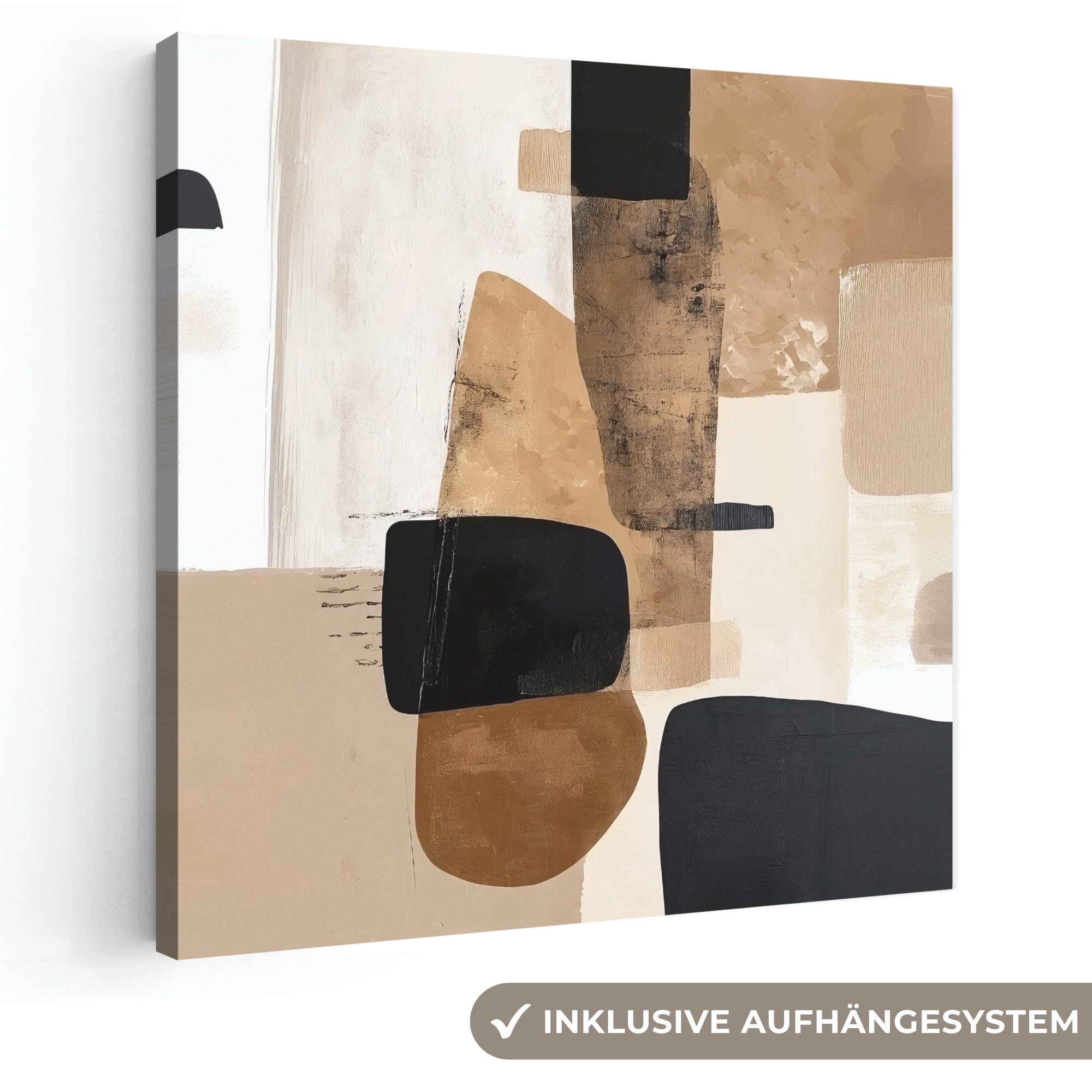 OneMillionCanvasses® Leinwandbild Flugzeuge - Abstrakt - Schwarz - Streifen, Fotodruck (1 St), Wandbild, Deko Schlafzimmer Wohnzimmer Flur 20x20 cm