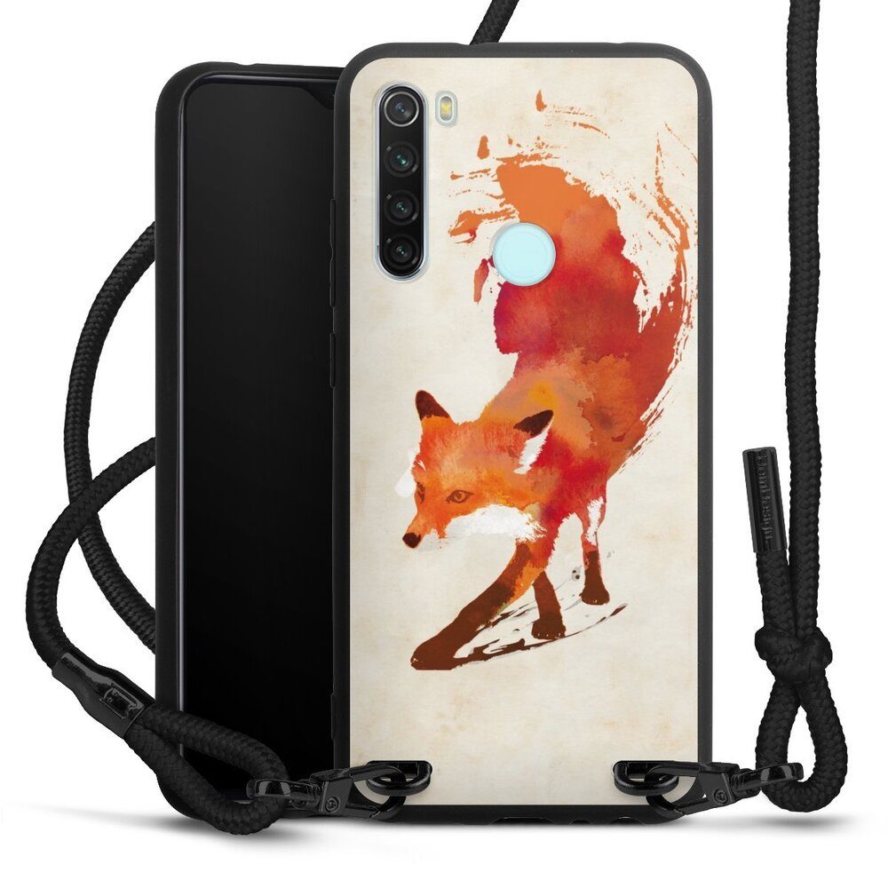 DeinDesign Handyhülle Fuchs Graphic Vulpes Vulpes, Xiaomi Redmi Note 8 (2021) Premium Handykette Hülle mit Band