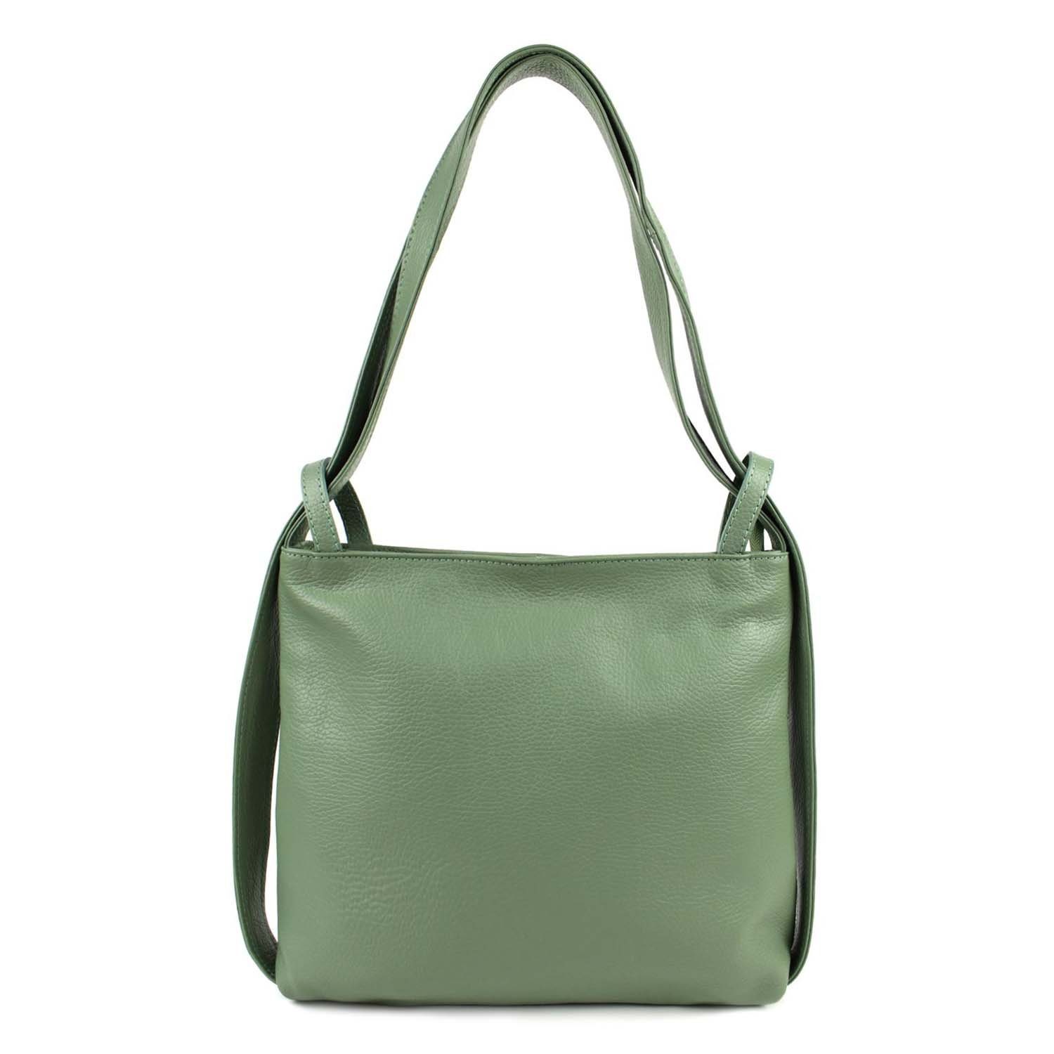 Rucksack Made in Italy Damen 2in1 Leder Tasche