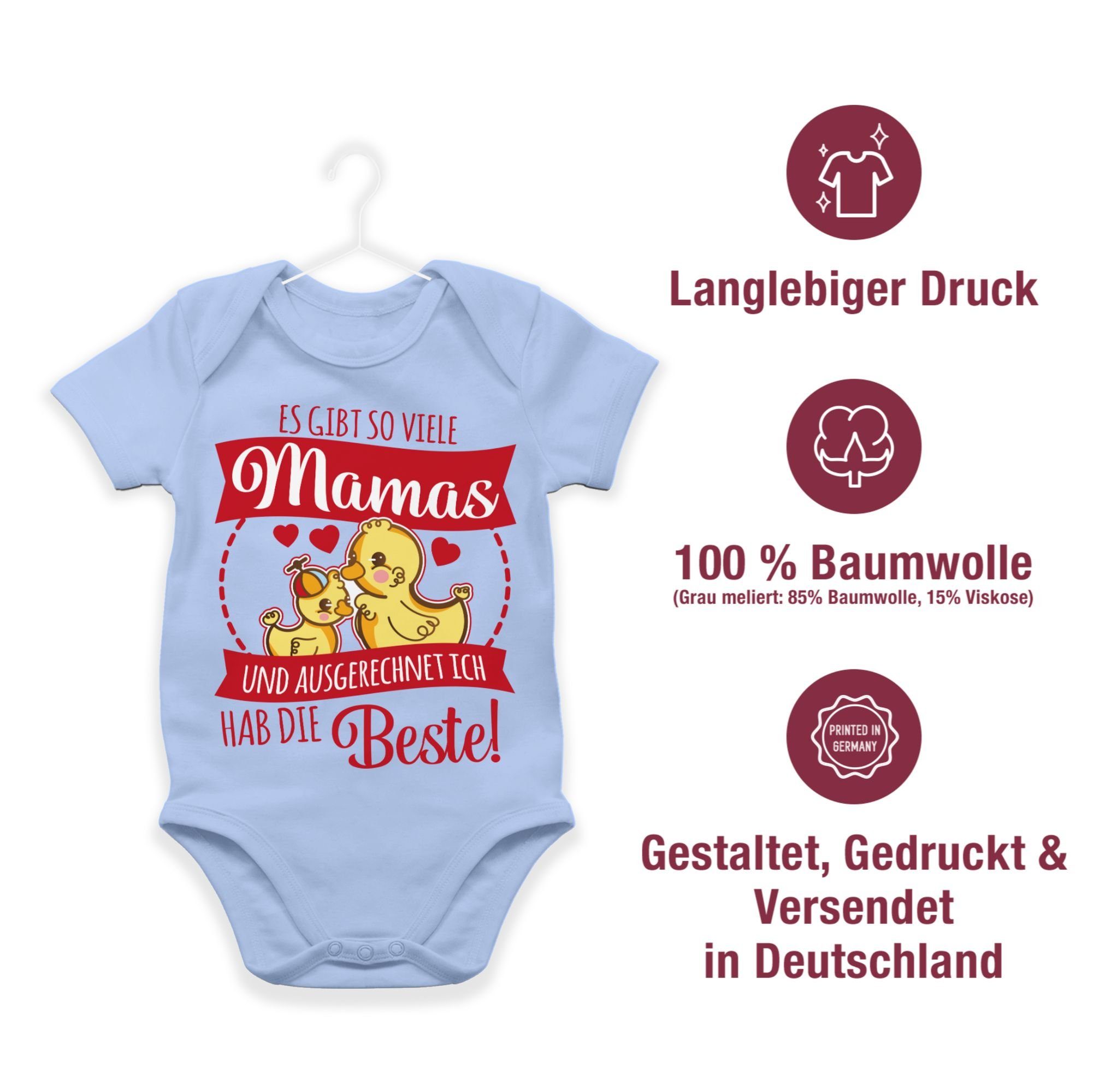 gibt viele Muttertagsgeschenk 1 Mamas Shirtracer so (1-tlg) - Es rot Babyblau Shirtbody