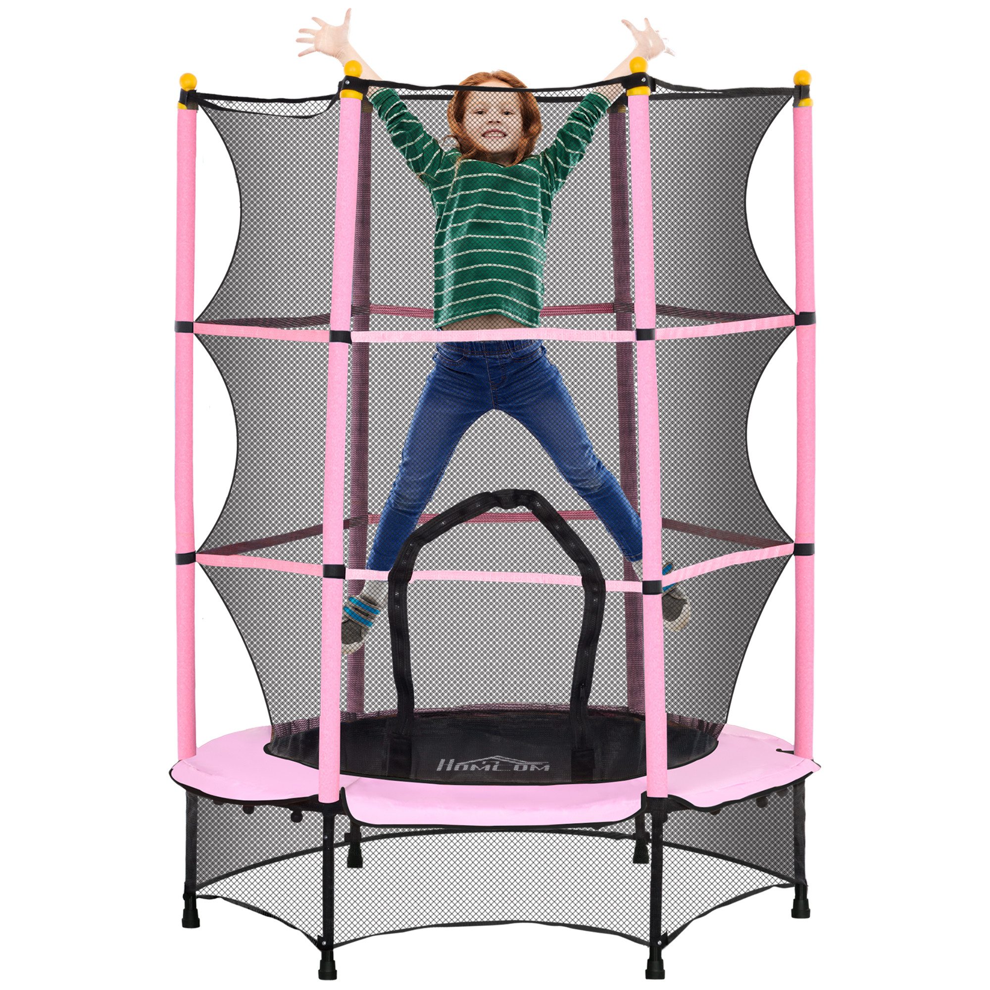 HOMCOM Kindertrampolin Ø140 cm, mit Sicherheitsnetz, günstig online kaufen