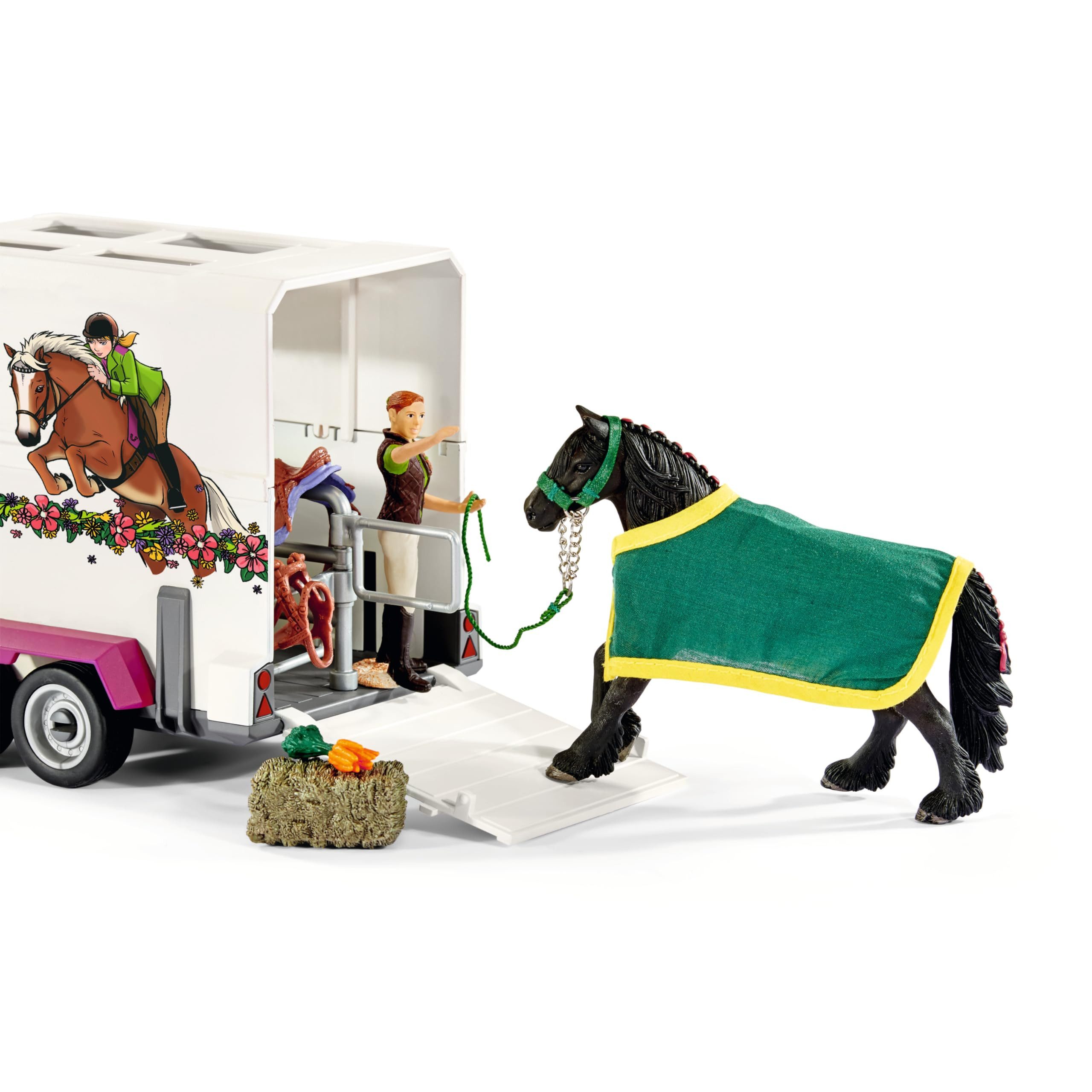 Schleich® Tierfigur Horse Club Pick-up mit Pferdeanhänger 42346, handbemaltes Schleich Spielset mit 38 Teilen