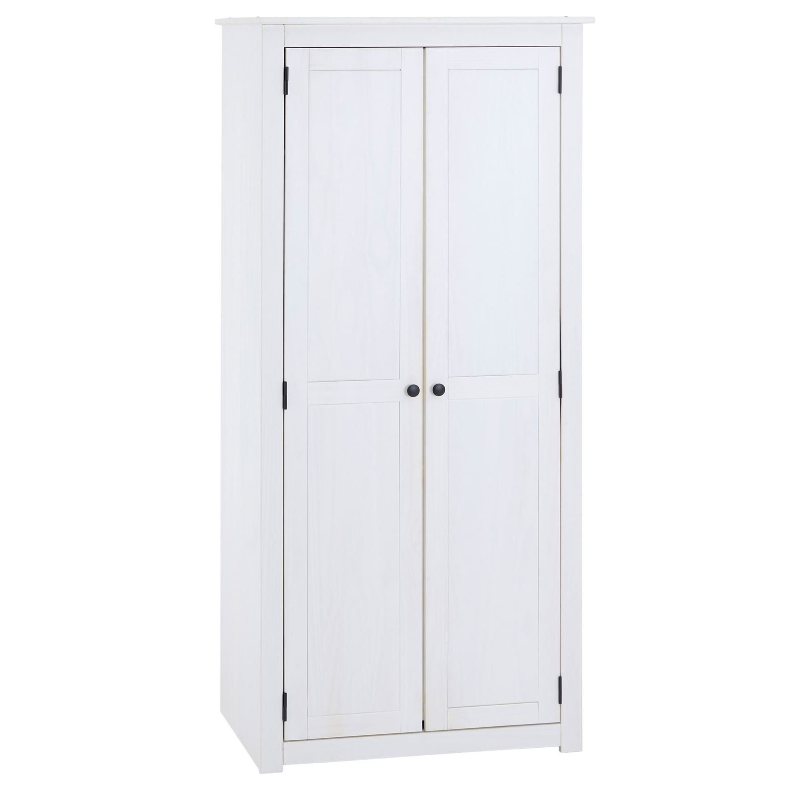 CARO-Möbel Kleiderschrank PAULO Kleiderschrank mit 2 Türen aus Kiefer Schrank mit großem Fach und Klei