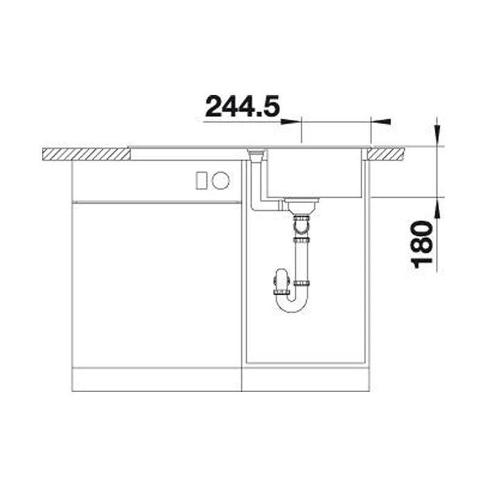 S BLANCO 86/43,5 Granitspüle cm 45 Blanco Silgranit, Vulkangrau ohne FAVUM Einbauspüle Ablauffernbedienung,