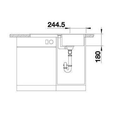 Blanco Granitspüle BLANCO FAVUM 45 S Silgranit, ohne Ablauffernbedienung Vulkangrau, 86/43,5 cm