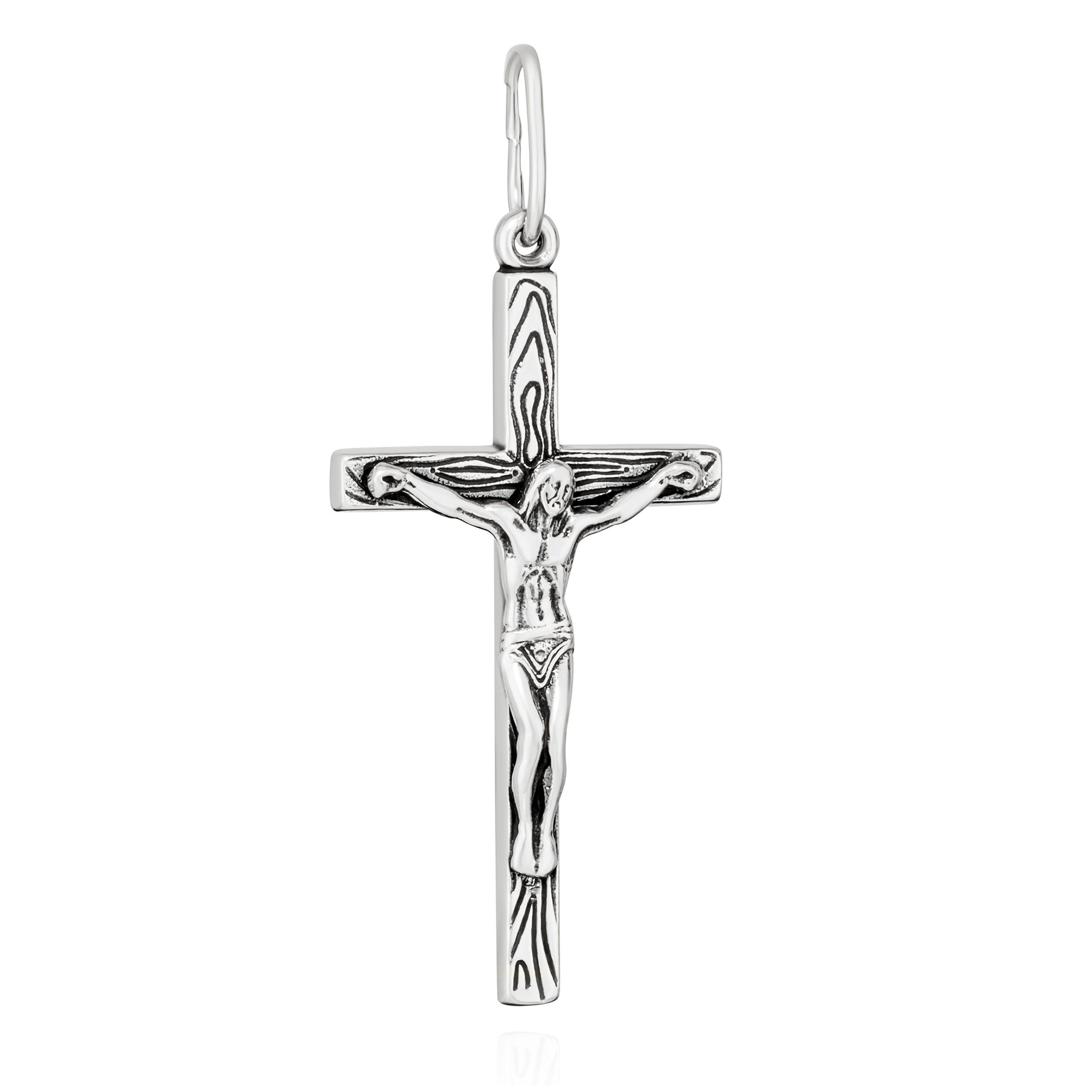 Kreuzanhänger Kettenanhänger Jesus Kreuz 925 Silber Orthodoxe An