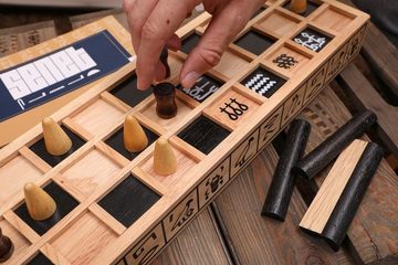 ROMBOL Denkspiele Spiel, Brettspiel Senet - Das Brettspiel der Pharaonen, ein ägyptisches Würfelspiel, Holzspiel