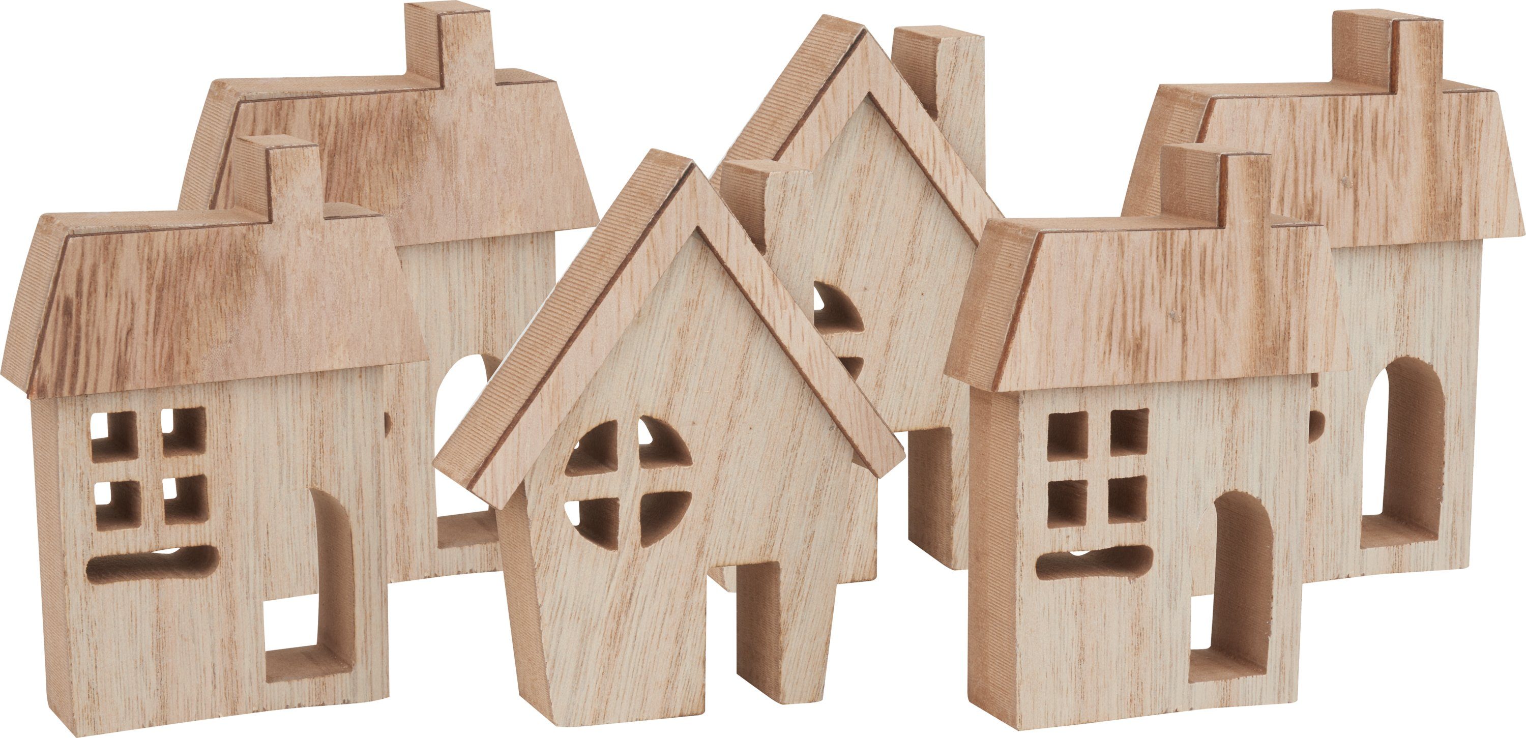 VBS Dekoobjekt Häuser-Silhouetten Mini (6 St), 6er-Pack