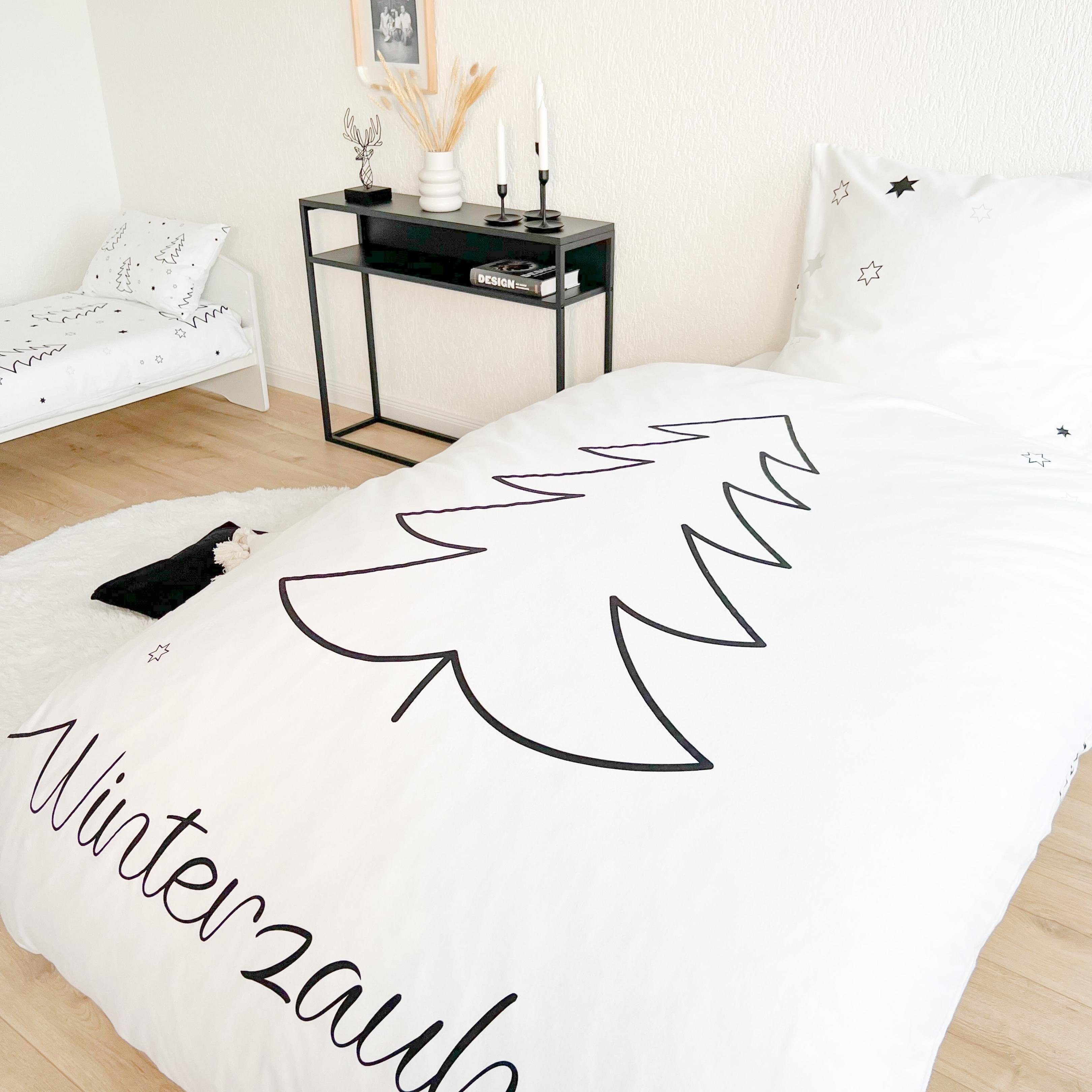 MTOnlinehandel Bettwäsche Weihnachten Winterzauber, Tannenbaum und Sterne, günstig online kaufen