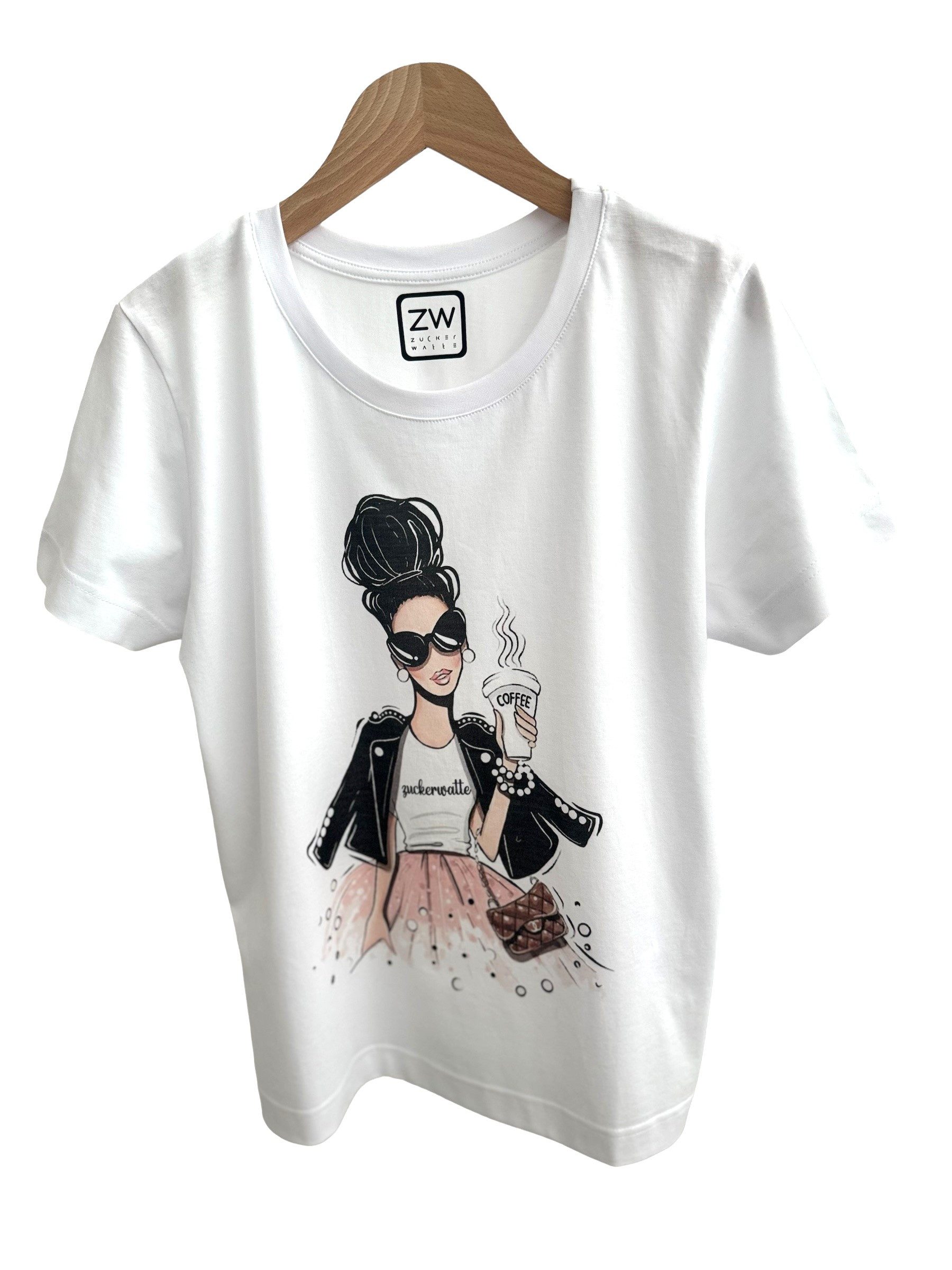 Zuckerwatte Print-Shirt Rundhals Shirt günstig online kaufen