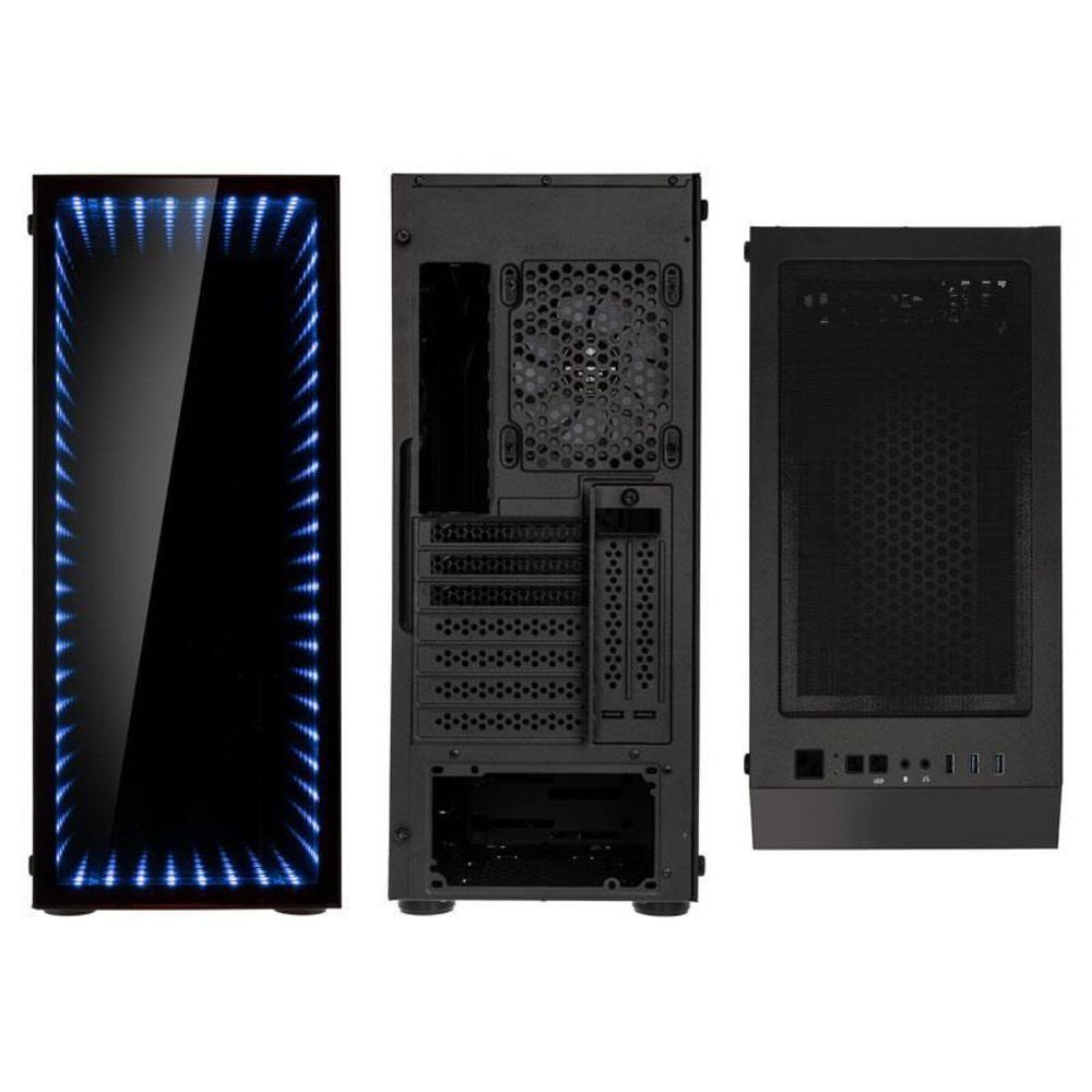 Kolink PC-Gehäuse VOID RIFT, ARGB Midi Tower, PC-Gehäuse Case, ARGB-Beleuchtung, Temperglas, Computer Gehäuse Gaming, schwarz