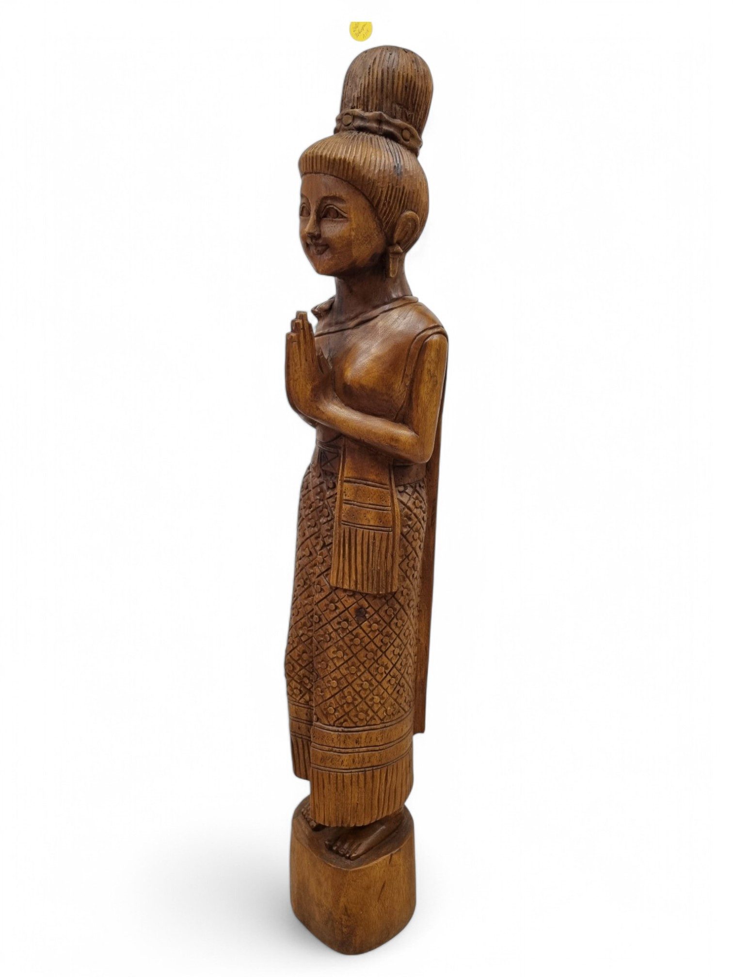 Kinaree Dekofigur Massivholz Statue Sawasdee Lady, Unikate, geschnitzt Massivholz