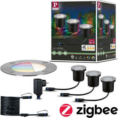 Paulmann LED Einbauleuchte Outdoor Plug & Shine Starterset BodenEBL, Plug & Shine, LED fest integriert, Warmweiß, IP65 RGBW 24V ZigBee