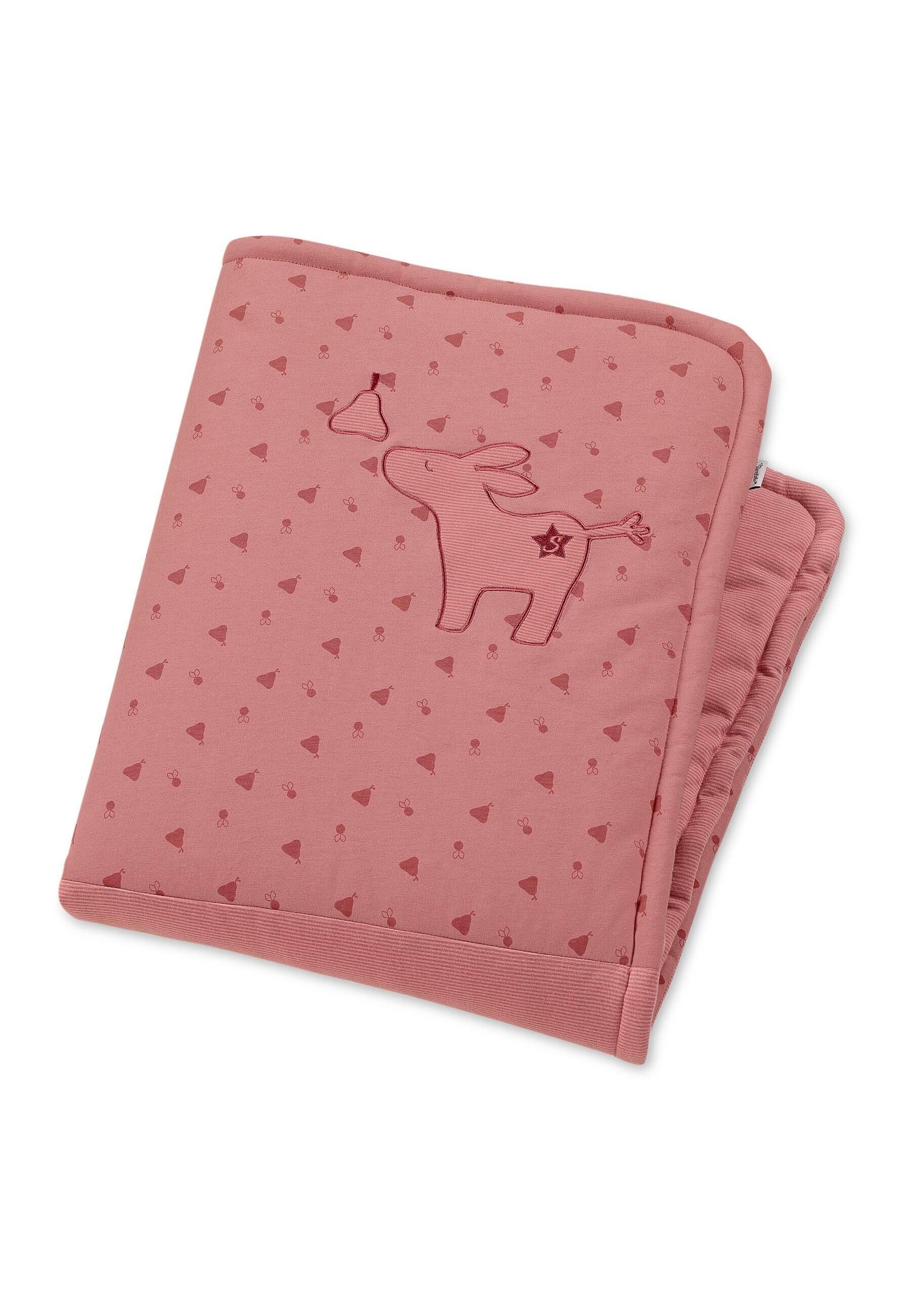 Babydecke Polyester, wattiert 100 Baumwolle, Decke, Baumwolle, Kuscheldecke Emmily, in Sterntaler®, Stickmotiv Emmily mit % - Oberstoff: Wattierung: 100 Krabbeldecke Füllung: Kinderbettdecke, Esel aus Jersey Mittelrot, Schmusedecke - Bezug: % Maße