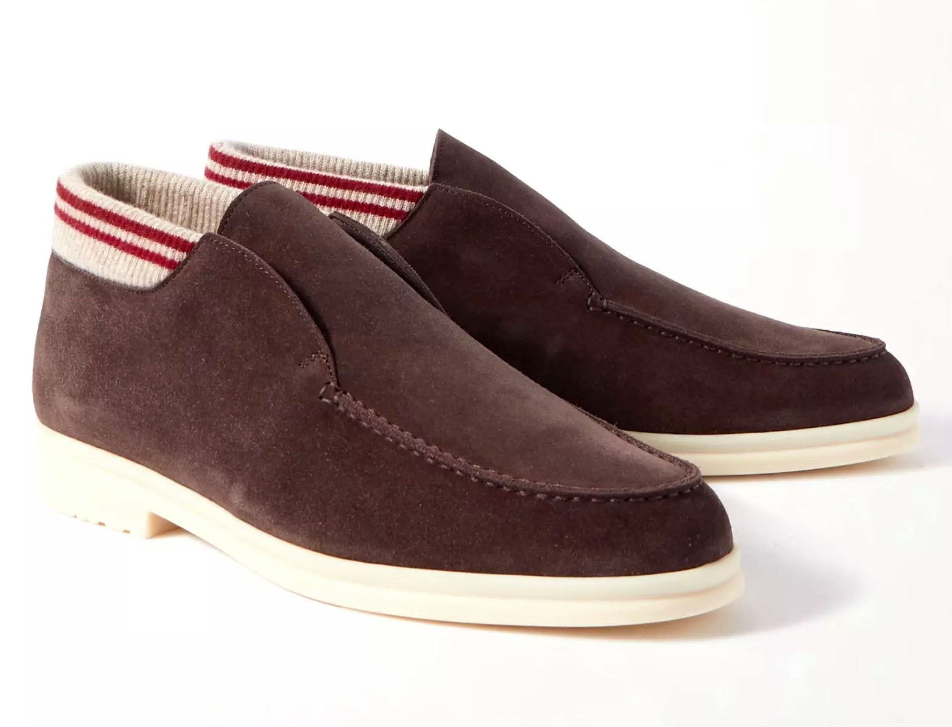 Loro Piana Open Wintery Walk Chukka Boots Sneakerboots Schaffellfutter, kaschmirbesetztes Bündchen, Wildleder