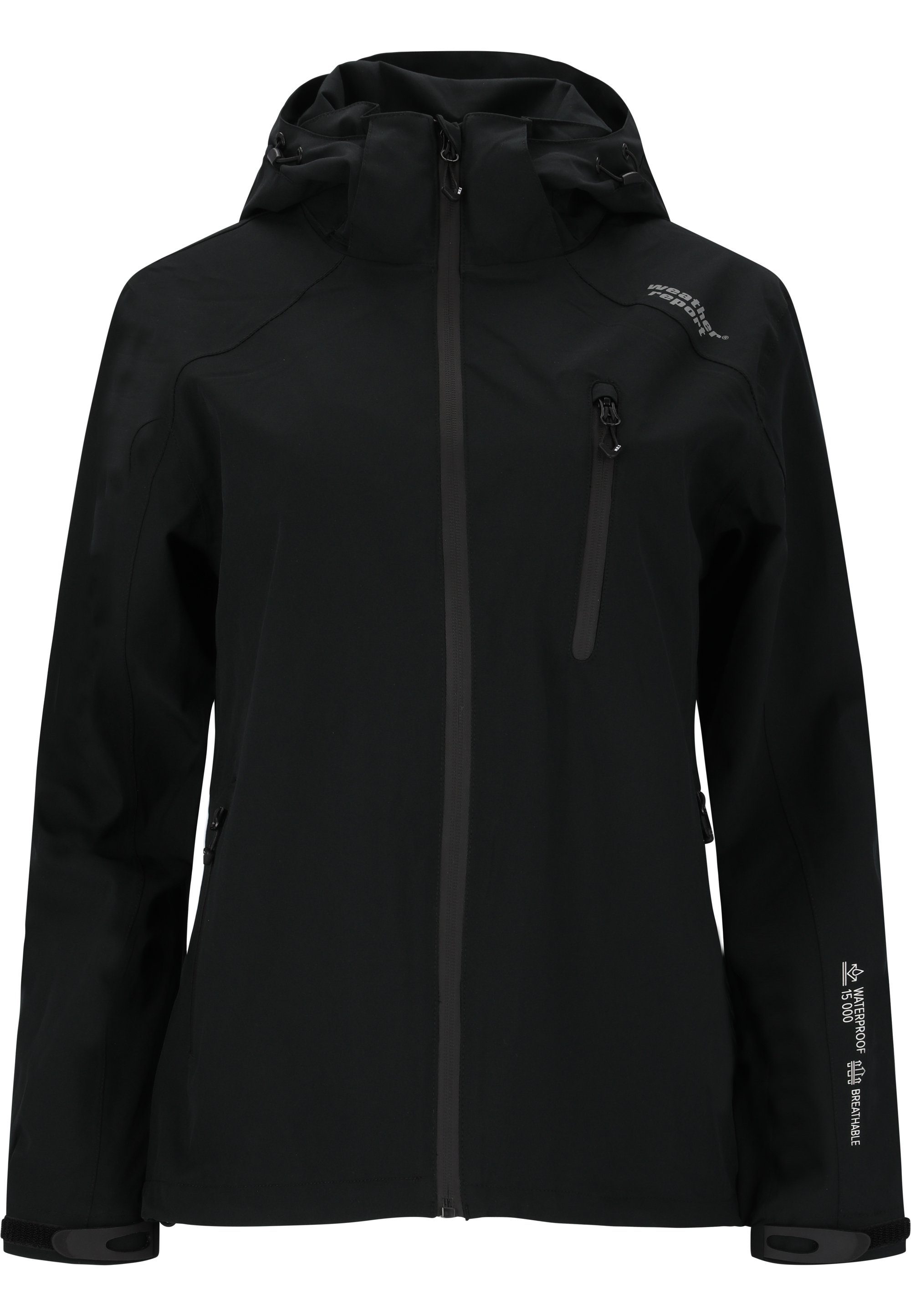 REPORT wasserdichter Outdoorjacke W-PRO15000 CAMELIA schwarz mit Beschichtung WEATHER