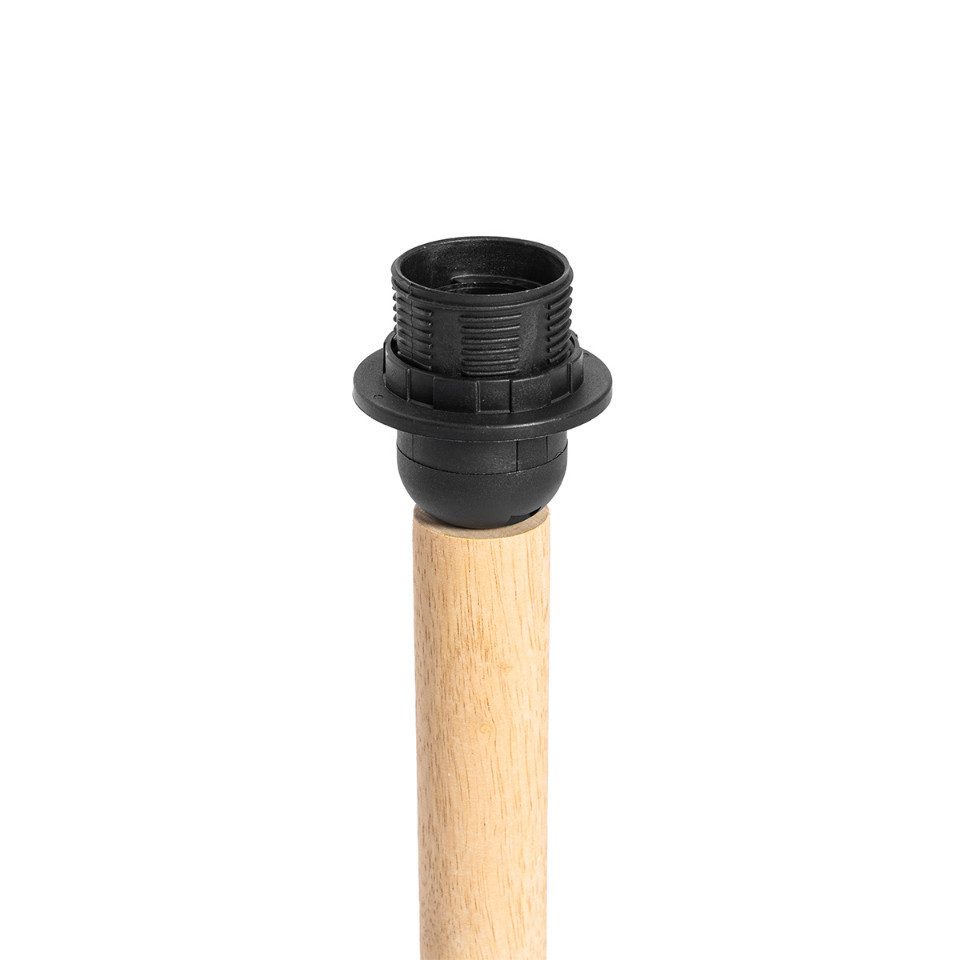 Qazqa Tischleuchte Mels, ohne Leuchtmittel, E27, Naturel, Landhaus, Holz, 1 günstig online kaufen