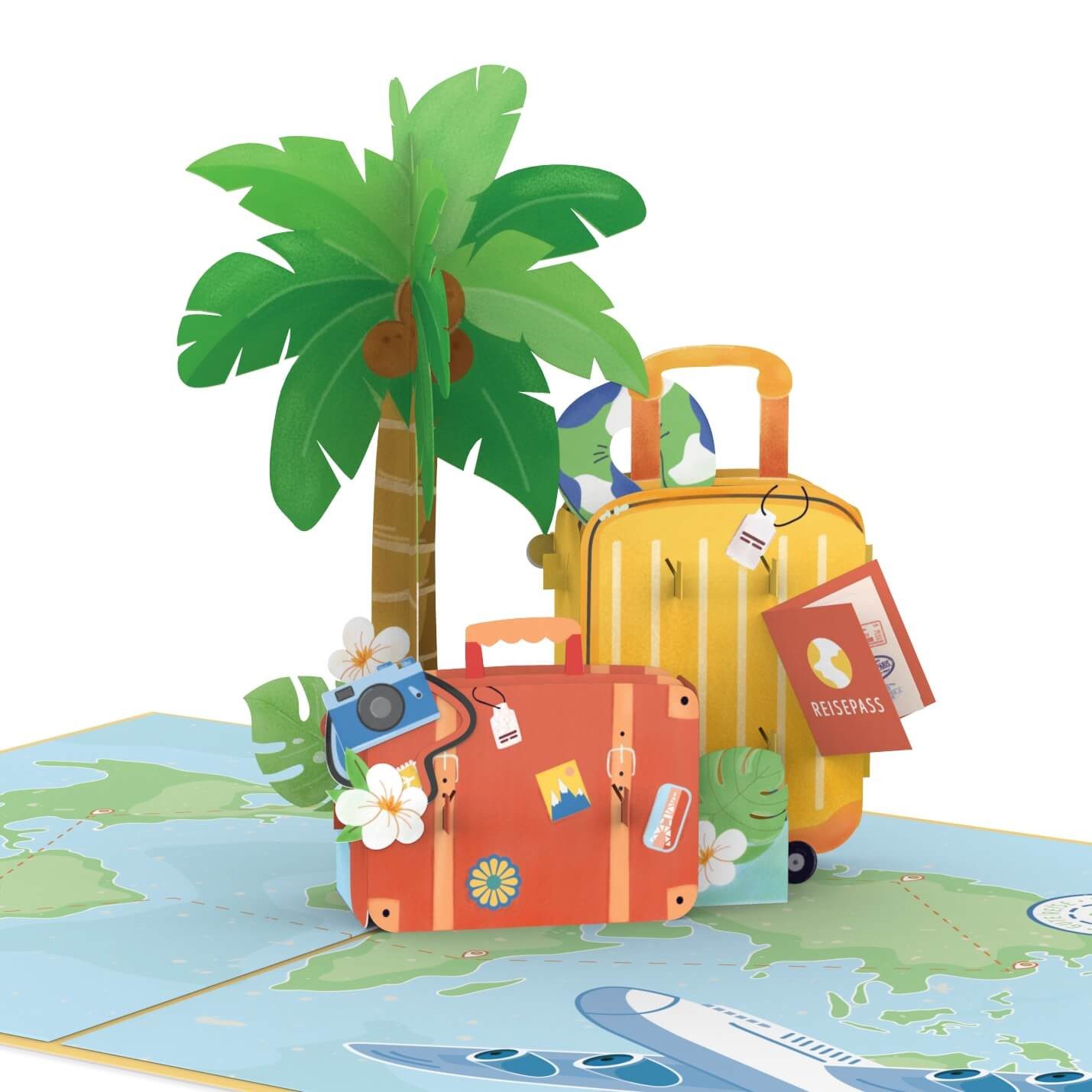 papercrush Geburtstagskarte Gute Reise Pop-Up Karte