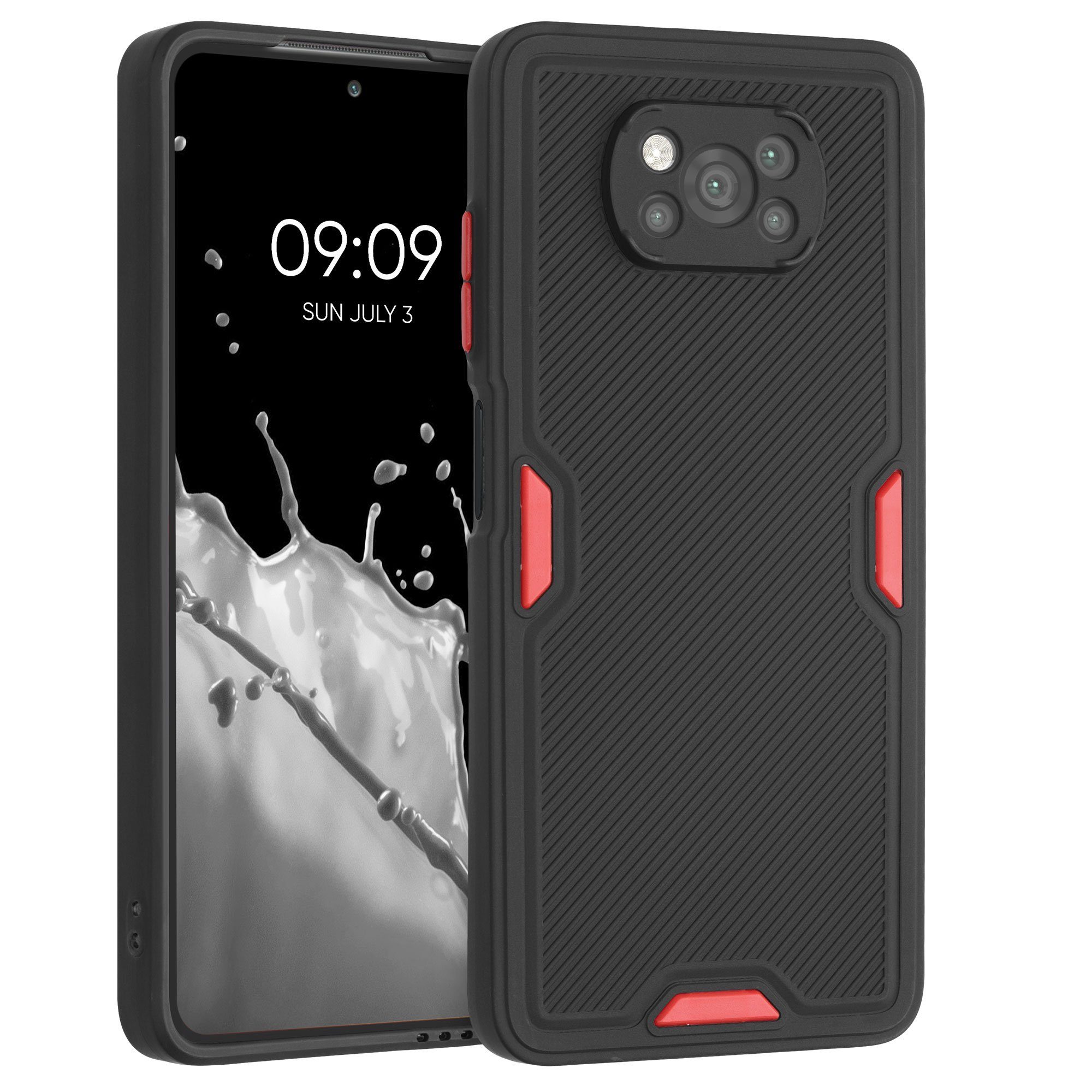kwmobile Backcover, Hülle für Xiaomi Poco X3 NFC / Poco X3 Pro Case mit Reliefmuster Rugged