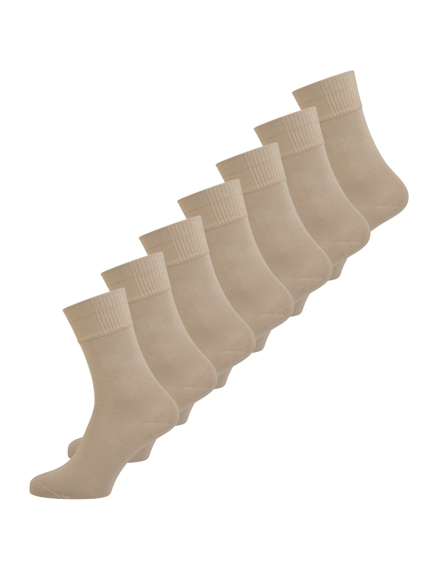 Socken Basicsocken (7-Paar) beigegrau Nur Bambus uni günstig Der