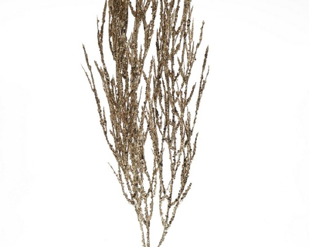 Kunstpflanze Kunstzweig Kunstbusch gold Zweig Busch mit Glitter, Kaemingk