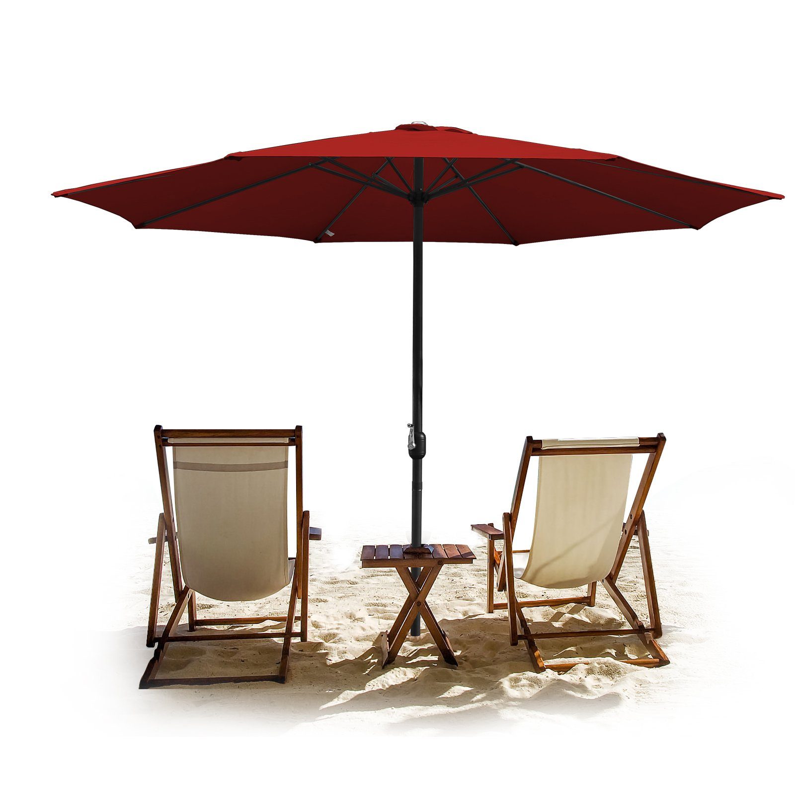 Clanmacy Sonnenschirm »3.5m Sonnenschirm Marktschirm mit Handkurbel UV40+  Outdoor-Schirm Terrassen Gartenschirm«
