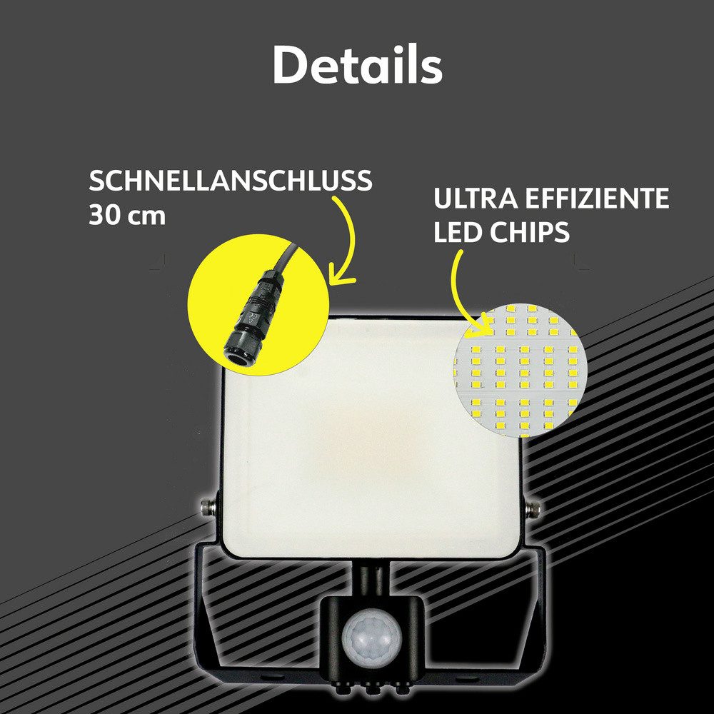 MÜLLER LICHT LED Flutlichtstrahler Müller-Licht Miami 21600063 LED-Außenstrahler 20 W Leuchtfarben: Neut