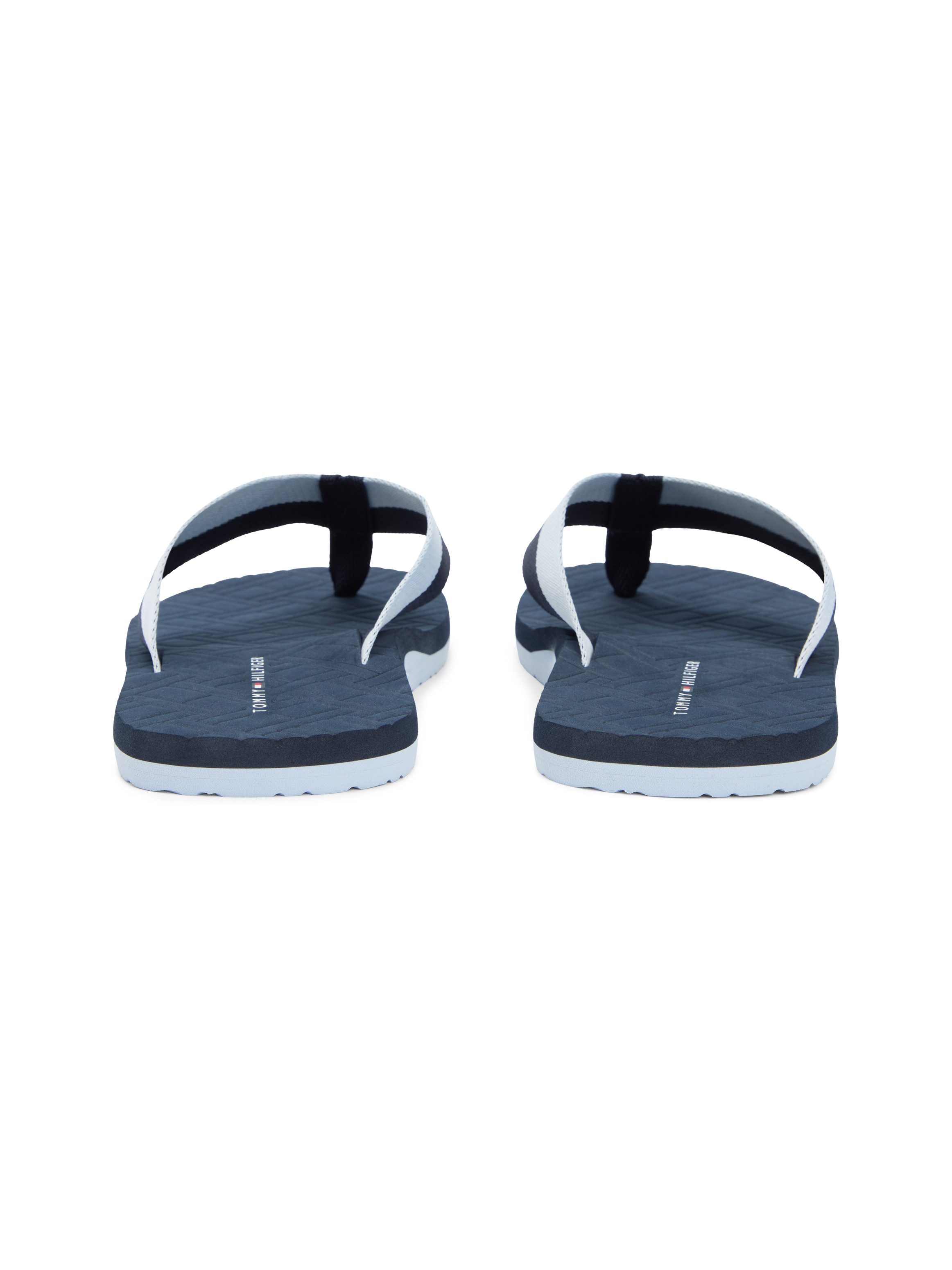Tommy Hilfiger HILFIGER WEBBING BEACH SANDAL Zehentrenner Sommerschuh, Pool Slides, Flat im Kontrastlook