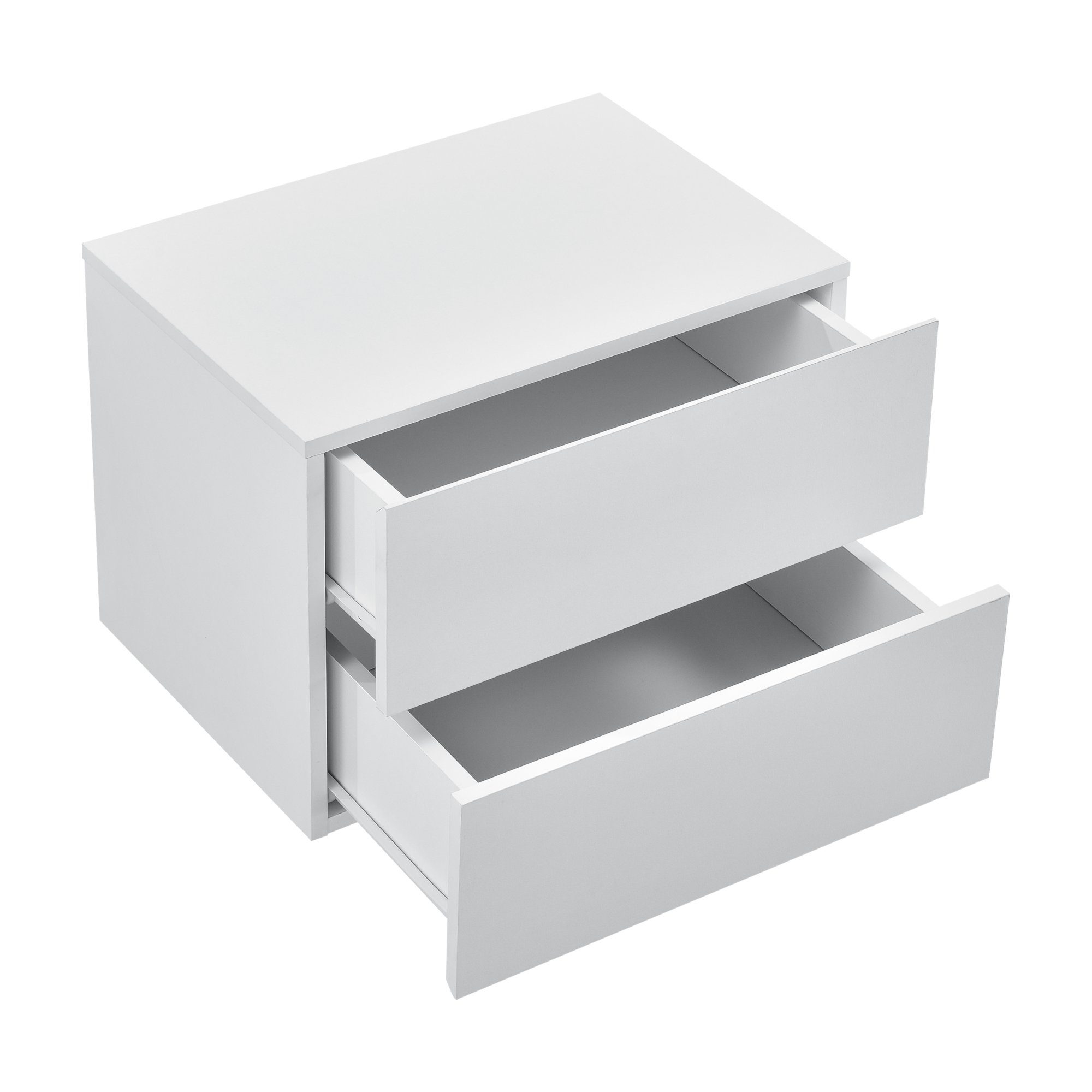 en.casa Hängeschrank »Ampfing« Wandschrank mit 2 Schubladen 40x29x30 cm Weiß – Bild 3 von 5