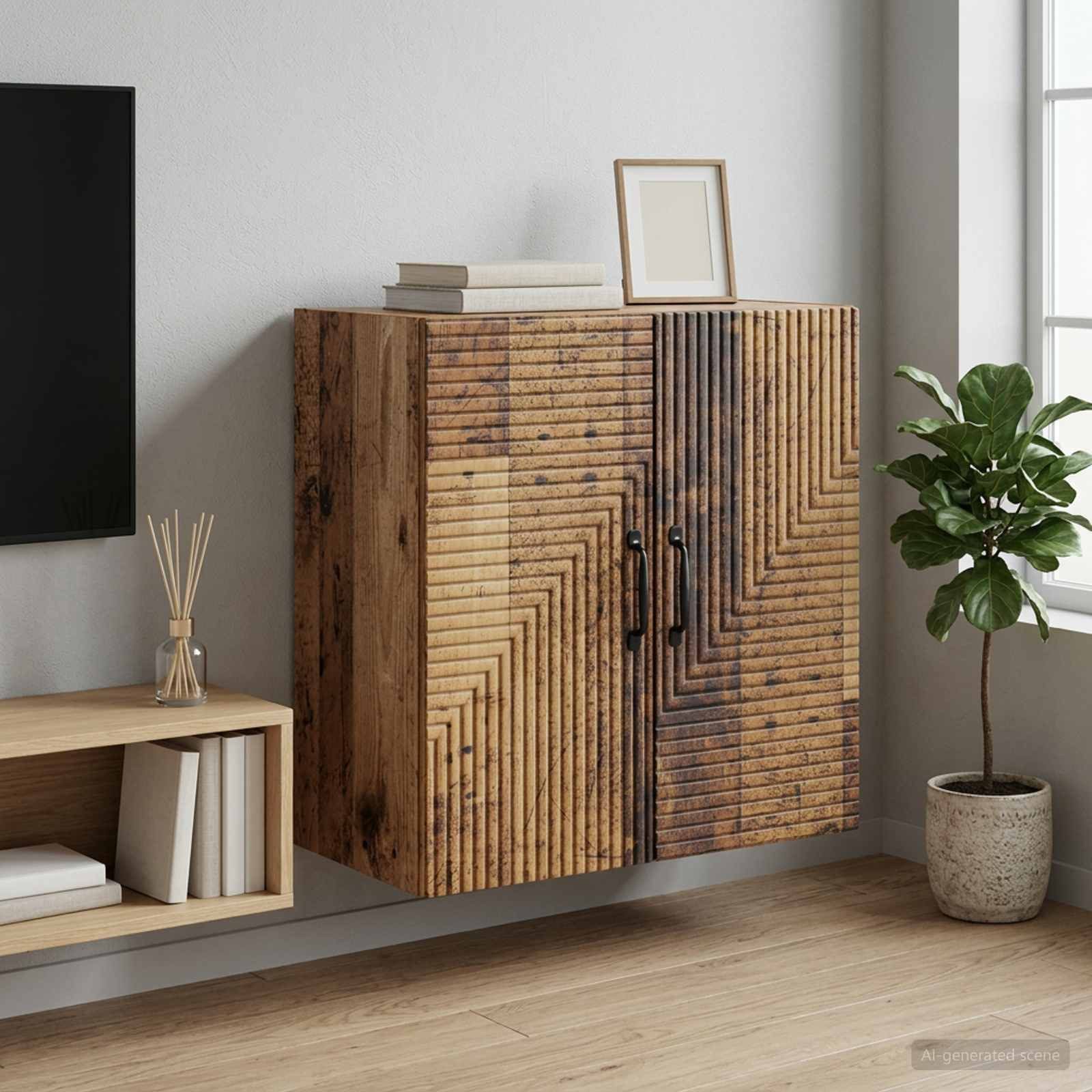 vidaXL Schranksystem Wandschrank Altholz 59 x 31 x 60 cm Holzwerkstoff (1-St)