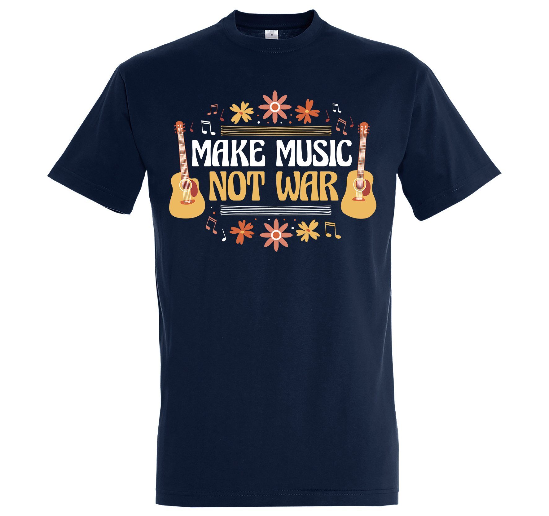 Youth Designz T-Shirt "Make Music Not War" Herren T-Shirt mit lustigem Spruch Navy Blau