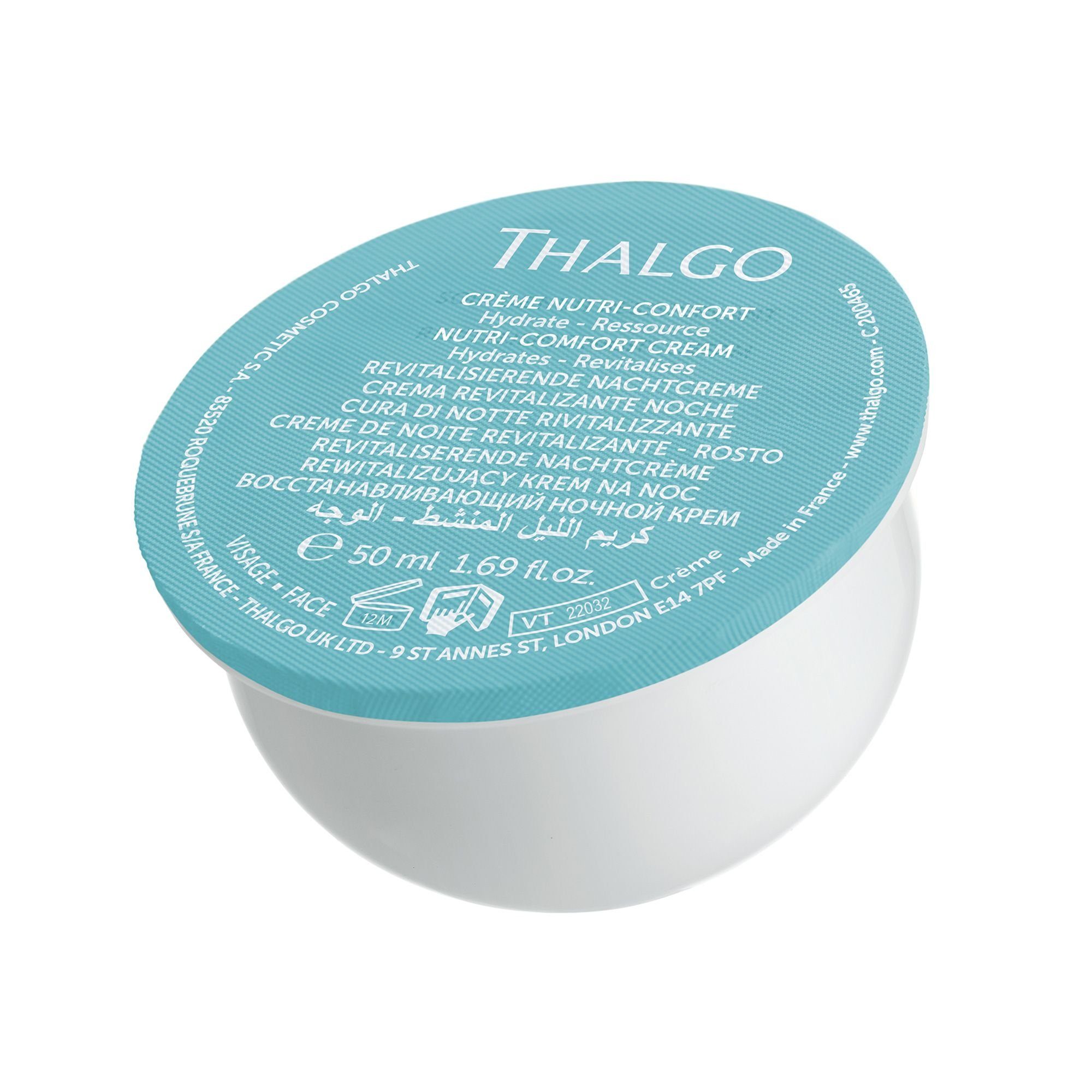 THALGO Anti-Aging-Creme Refill Sanfte Nutri-Comfort-Creme, Schutz für trockene Haut, 50ml