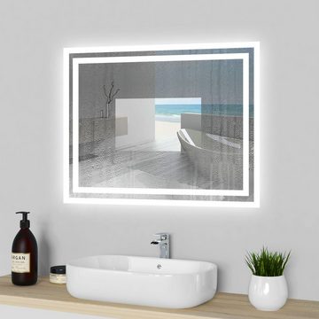 duschspa Badspiegel »Spiegel mit LED Beleuchtung 60x50 cm bis 160x80 cm«, Wandschalter+Beschlagfrei