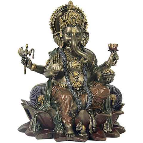 MystiCalls Buddhafigur Ganesha bronzefarben - Dekofigur Buddha Gottheit Gott, Sammelfigur, Buddhafigur, Dekorationsobjekt, Dekofigur, Sammlerfigur