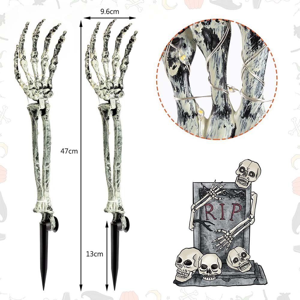 MUPOO Dekofigur Halloween Dekor,LED Gartenleuchte Skeletthand 1/2 St.40 LED günstig online kaufen