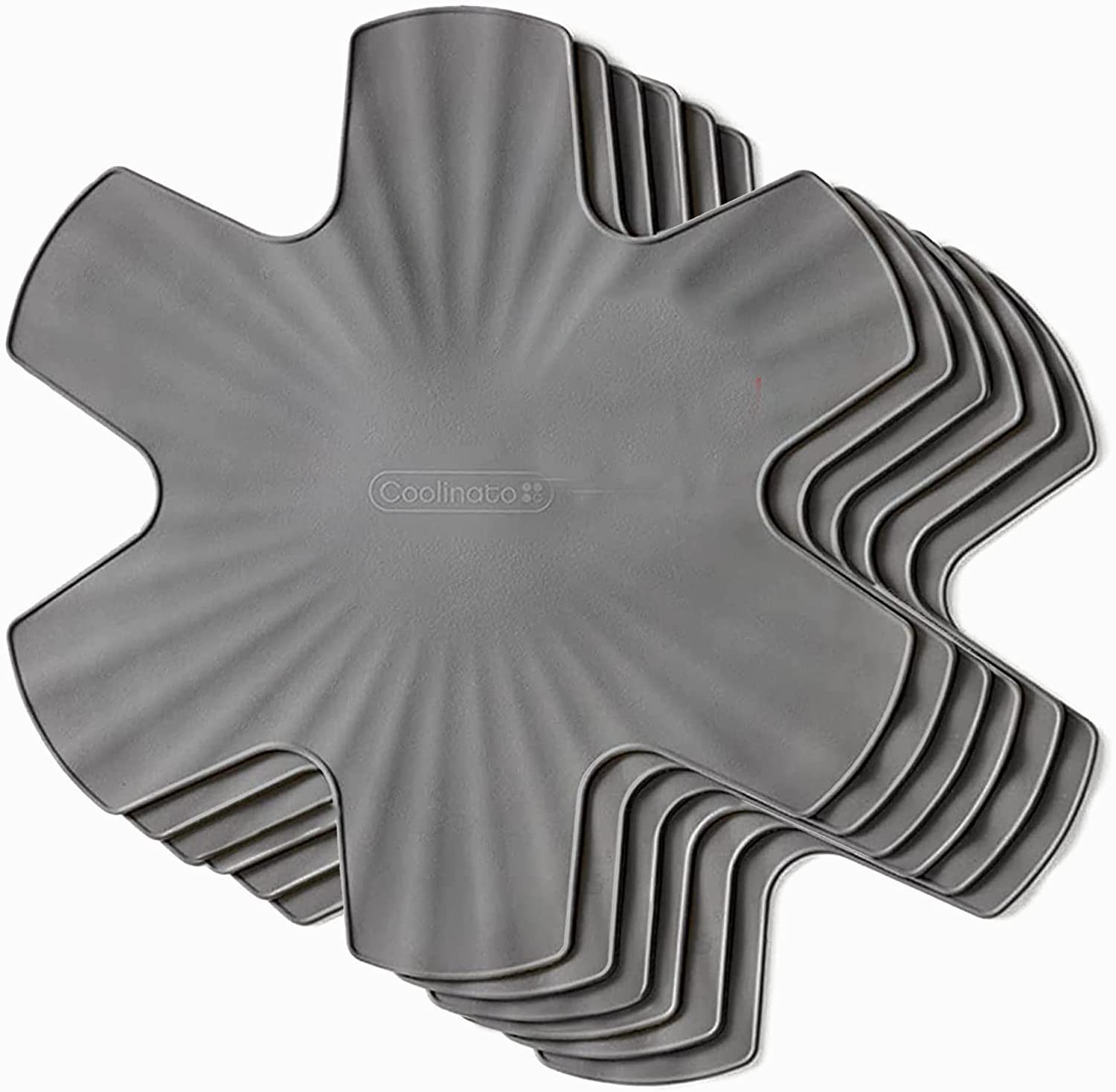 Coolinato Pfannenschoner Pfannenschutz aus Silikon, 6er-Set, 6-tlg., hitzebeständiger Küchenhelfer, Ø 35cm