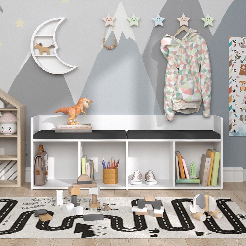 Vicco Sitzbank Luigi, Weiß, 142 x 53 cm Ohne Faltboxen