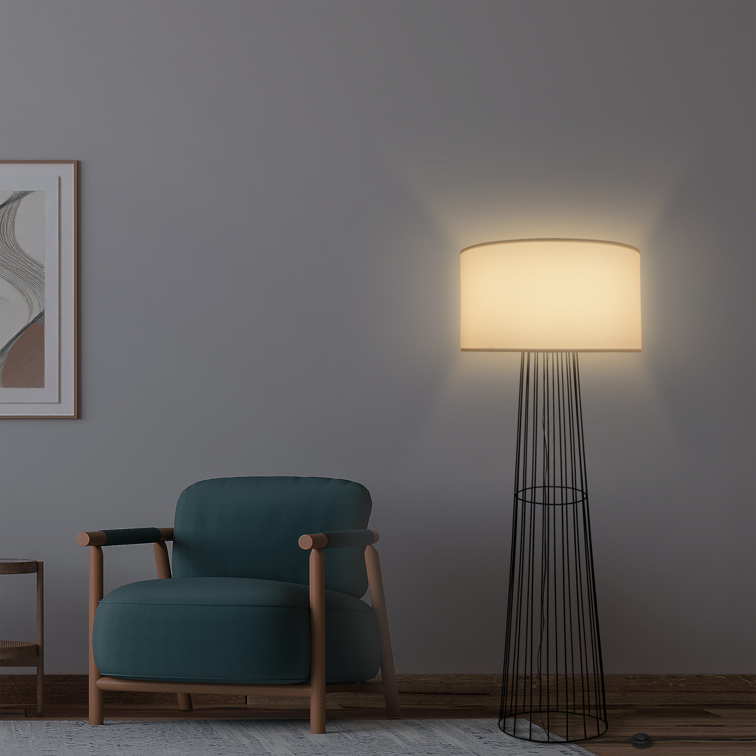 MeLiTec LED Stehlampe Swan, LED wechselbar, warmweiß