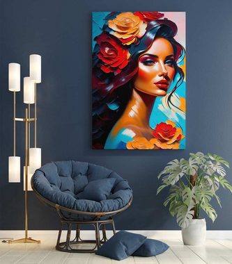 Mister-Kreativ XXL-Wandbild Rose Painting Woman - Premium Wandbild, Viele Größen + Materialien, Poster + Leinwand + Acrylglas