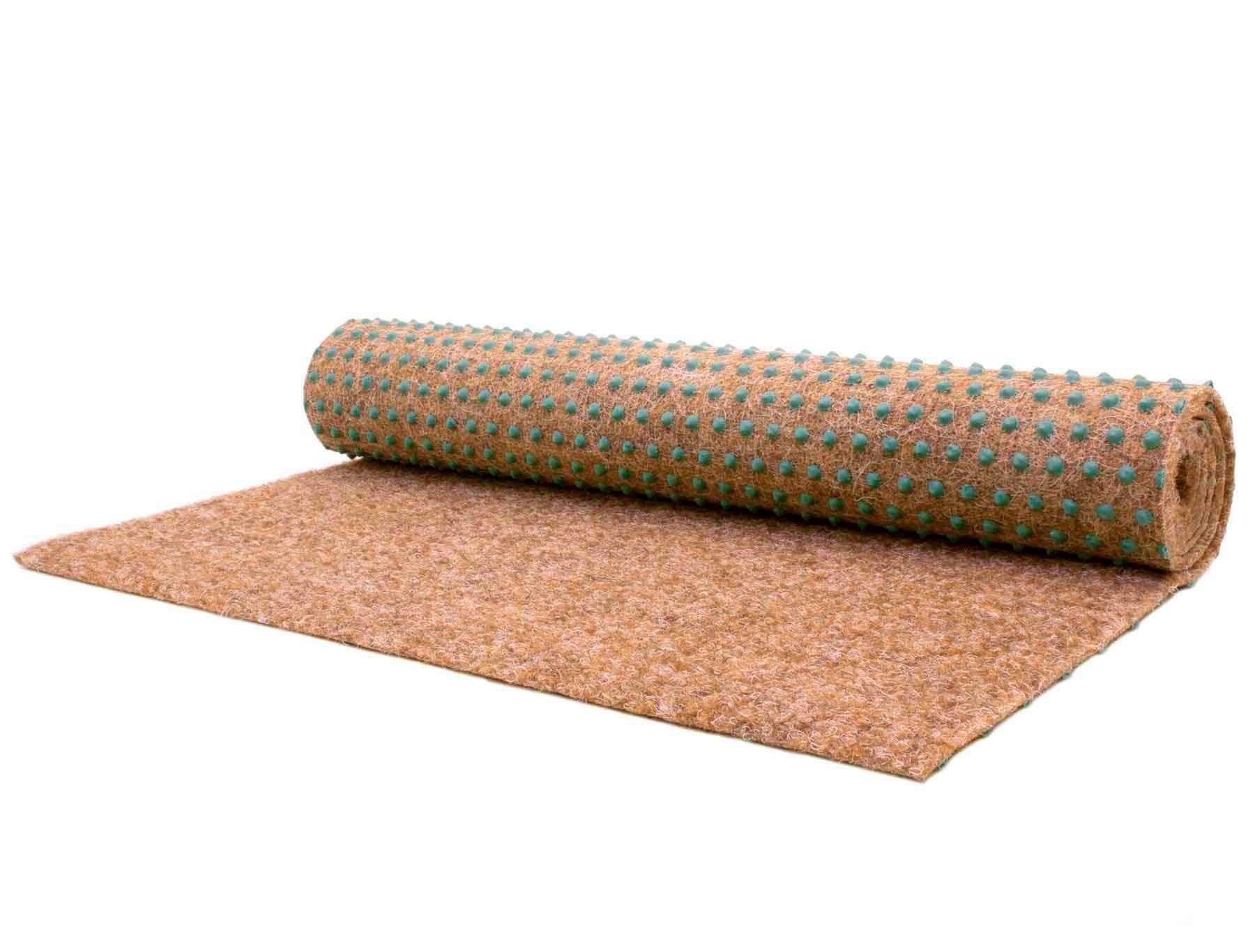 Primaflor-Ideen in Textil Kunstrasen GREEN, Gesamthöhe 7,5 mm, Made in Netherlands, rechteckig, Rasenteppich, beige, mit Drainage-Noppen