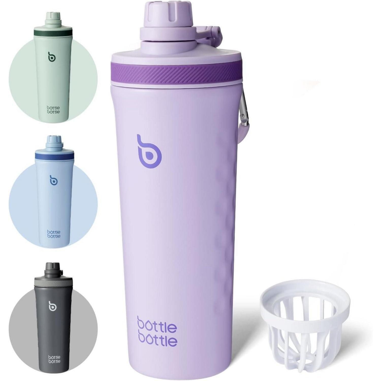 Protein Shaker Isolierte Edelstahl Trinkflasche 26oz mit Mischkugel & BPA frei