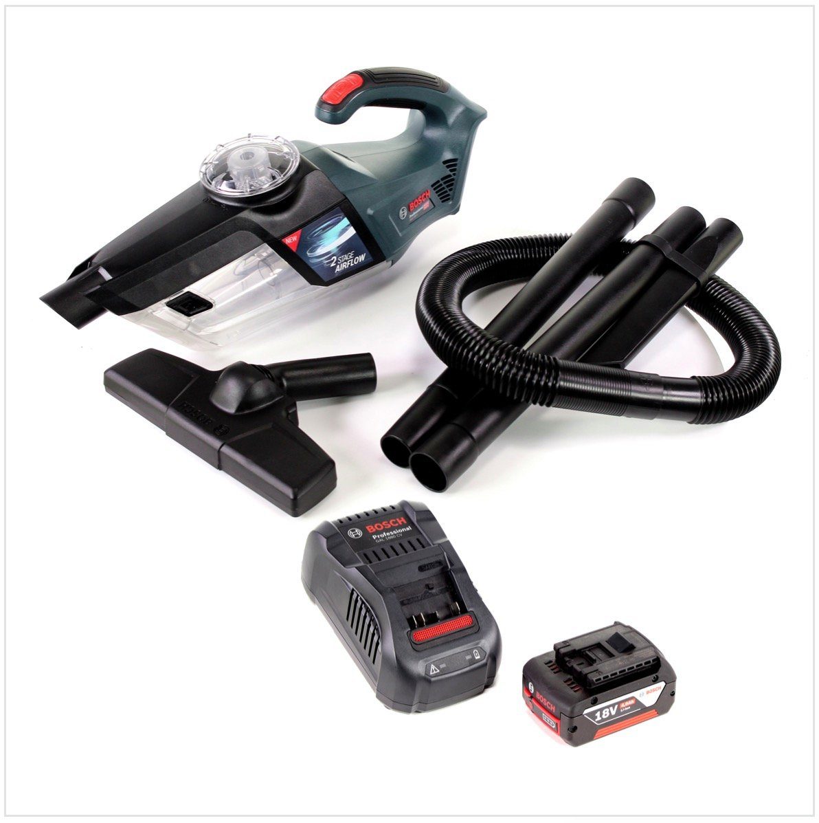 Bosch Professional Akku-Handstaubsauger GAS 18V-1 Professional Li-Ion Akku Staubsauger Hand Sauger + 1x GBA