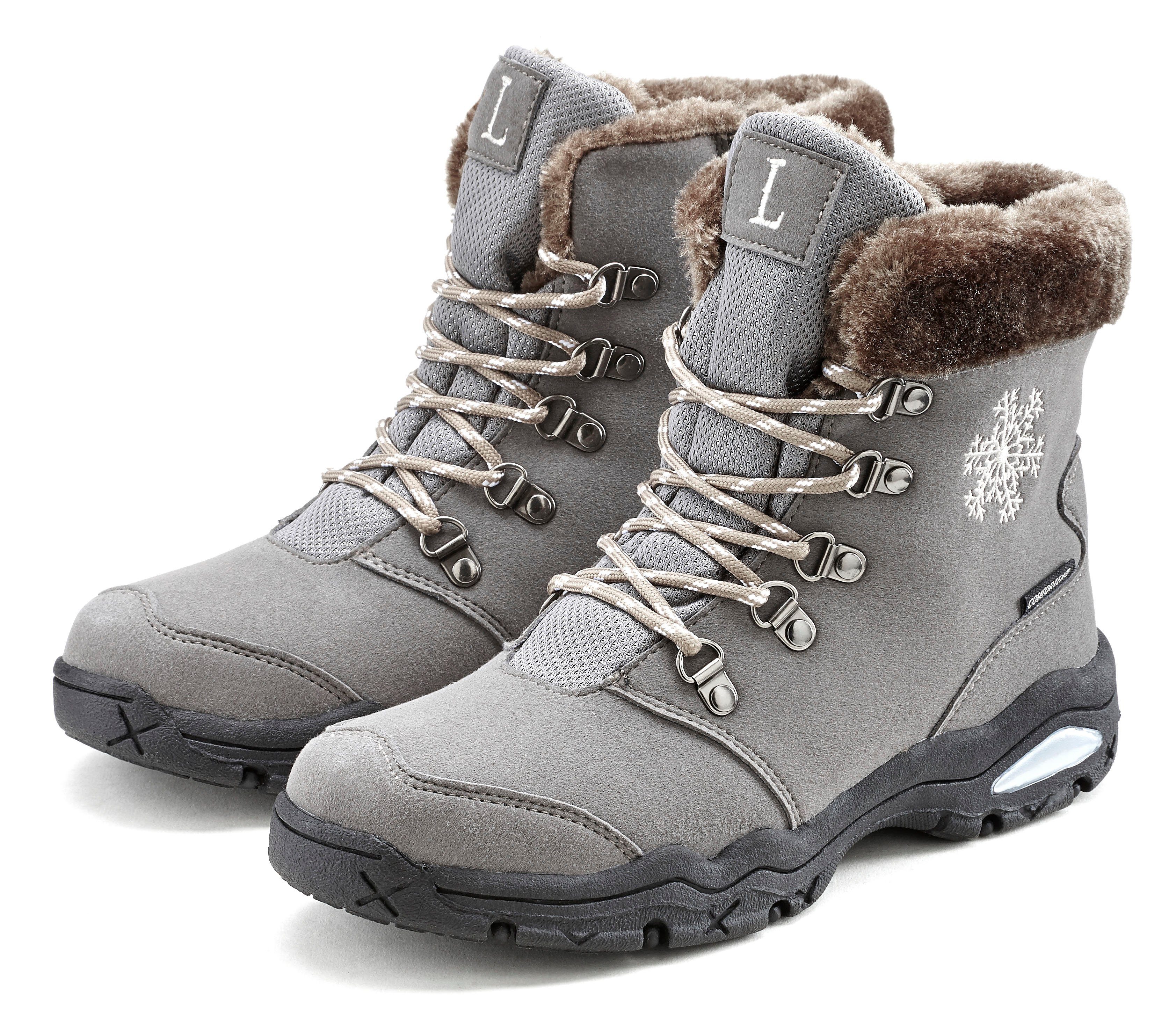 LASCANA Stiefelette, Stiefel, Winterstiefel Winterstiefelette mit Warmfutter, wind- & wasserabweisender Tex-Membran, Outdoor Boots