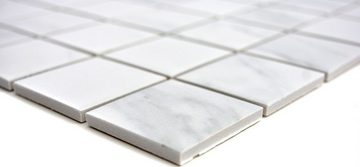 Mosani Mosaikfliesen Keramik Mosaik Fliese Carrara weiß grau Bad Fliesenspiegel Küche