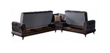 JVmoebel Ecksofa Graues Modernes Sofa Ecksofa Textilmöbel Bequemes Sofa L-Form Neu, 3 Teile, Made in Europa