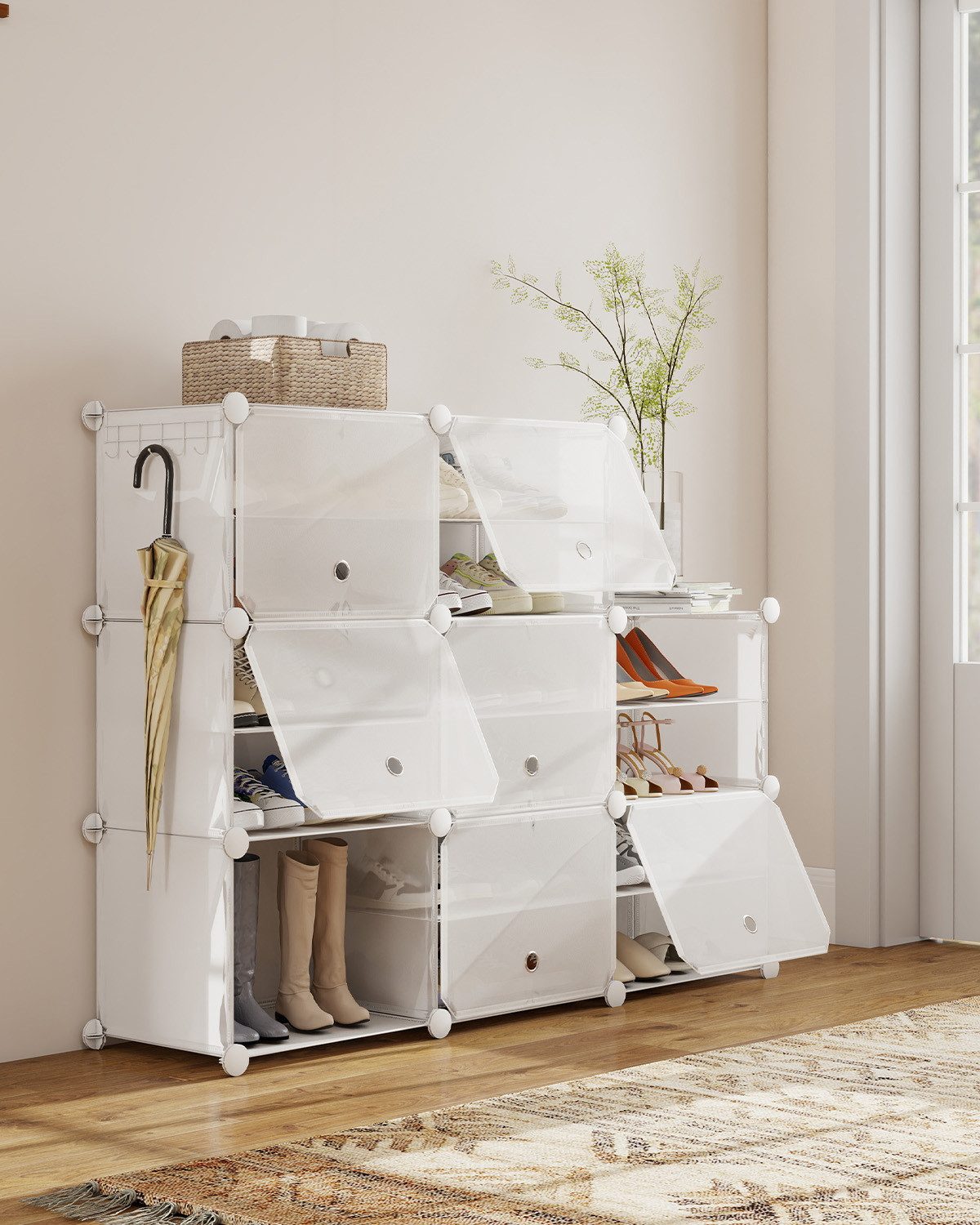 Sekey Schuhregal Schuhschrank, Weiß, 6 Fächer