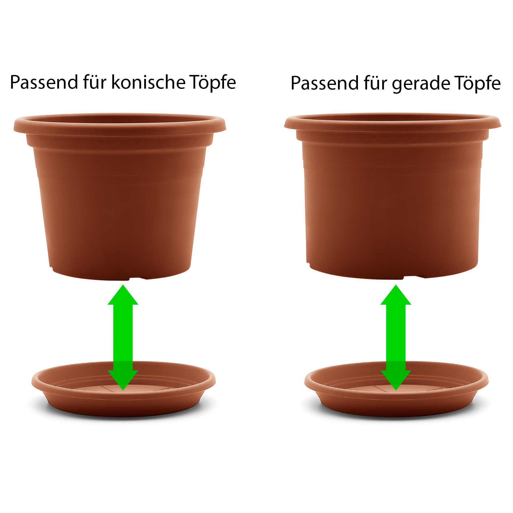 BigDean Blumentopfuntersetzer 20 Stück Topfuntersetzer Ø 24,5 cm in Terracotta Made in Europe, Zubehör für Pflanztöpfe, Set, 20-tlg., Klassische Blumentopfuntersetzer, Zeitlos im Design, Robust
