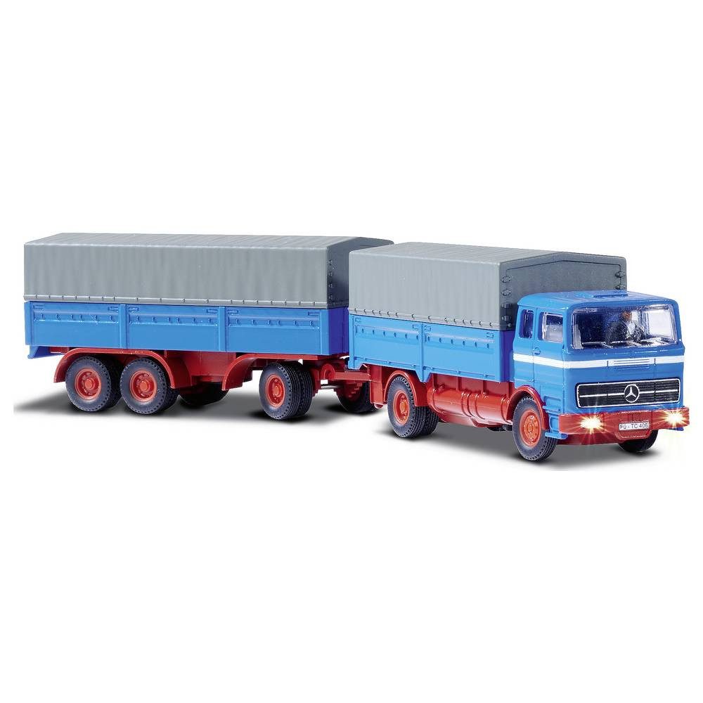 CARSON RC-Auto MB 1620 Plane mit Anhänger 1:87 RC Modellauto Elektro LKW inkl. Akku, inkl. Akku, Ladegerät und Senderbatterien